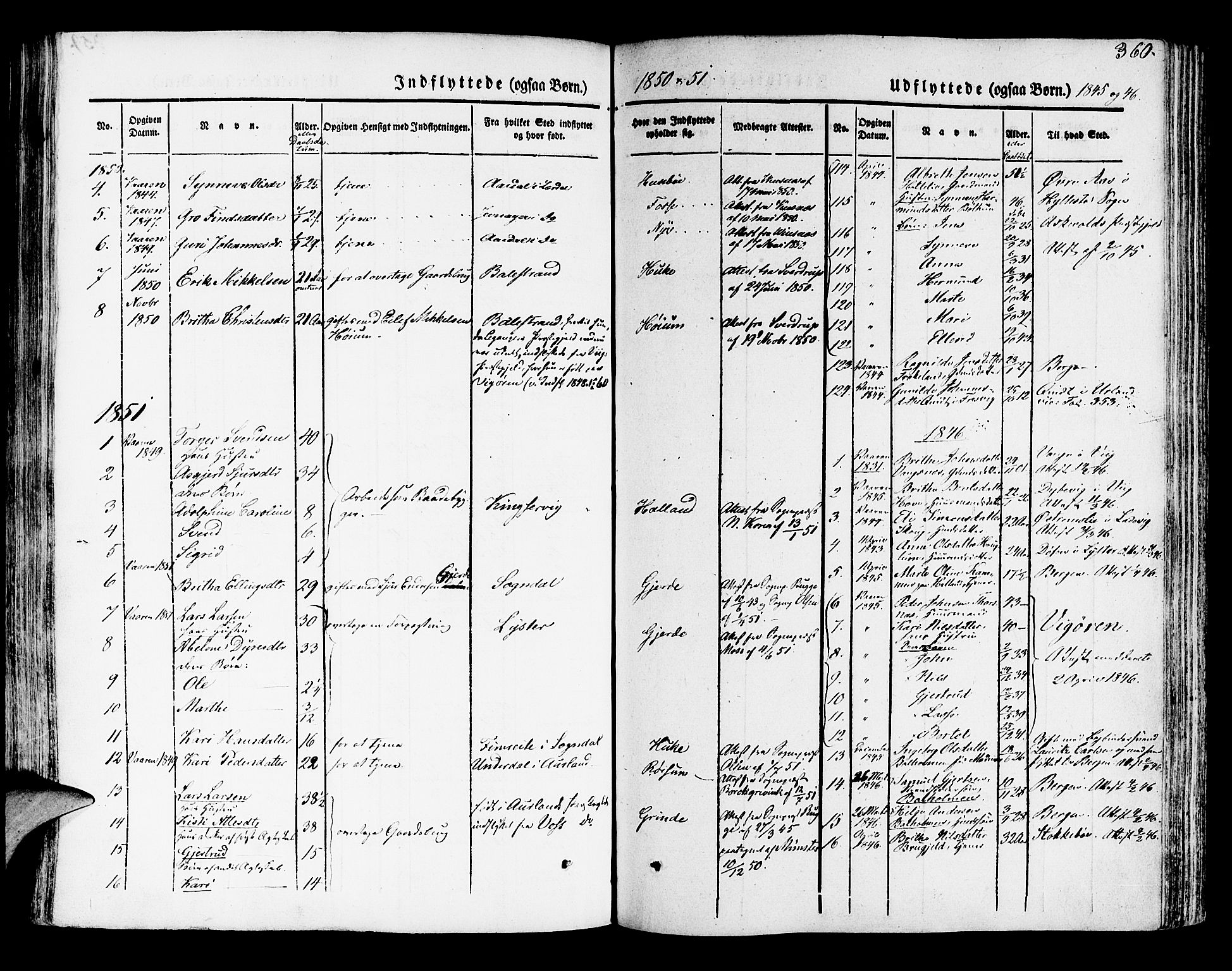 Leikanger sokneprestembete, SAB/A-81001: Parish register (official) no. A 7, 1838-1851, p. 360