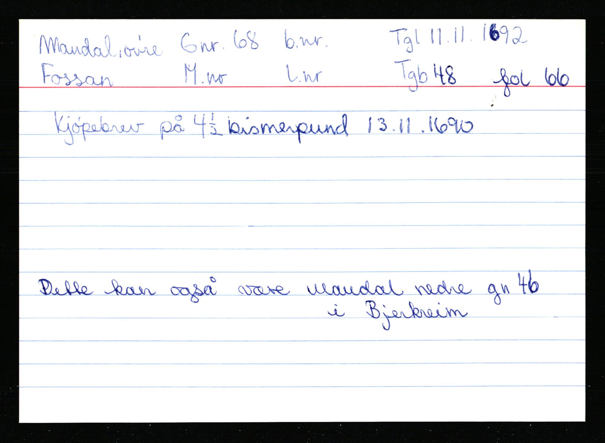 Statsarkivet i Stavanger, AV/SAST-A-101971/03/Y/Ym/L0037: Åstedskort sortert etter gårdsnavn: Lædre - Mauland, 1600-1950, p. 660
