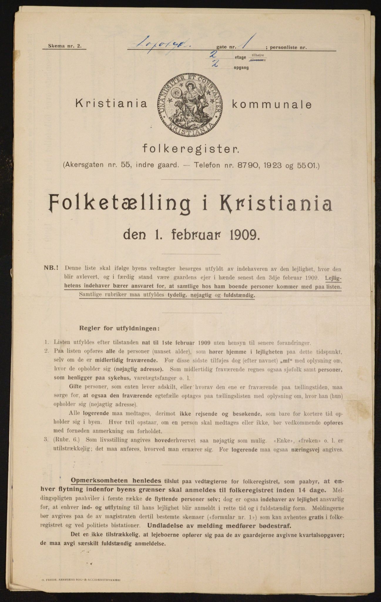 OBA, Municipal Census 1909 for Kristiania, 1909, p. 53067