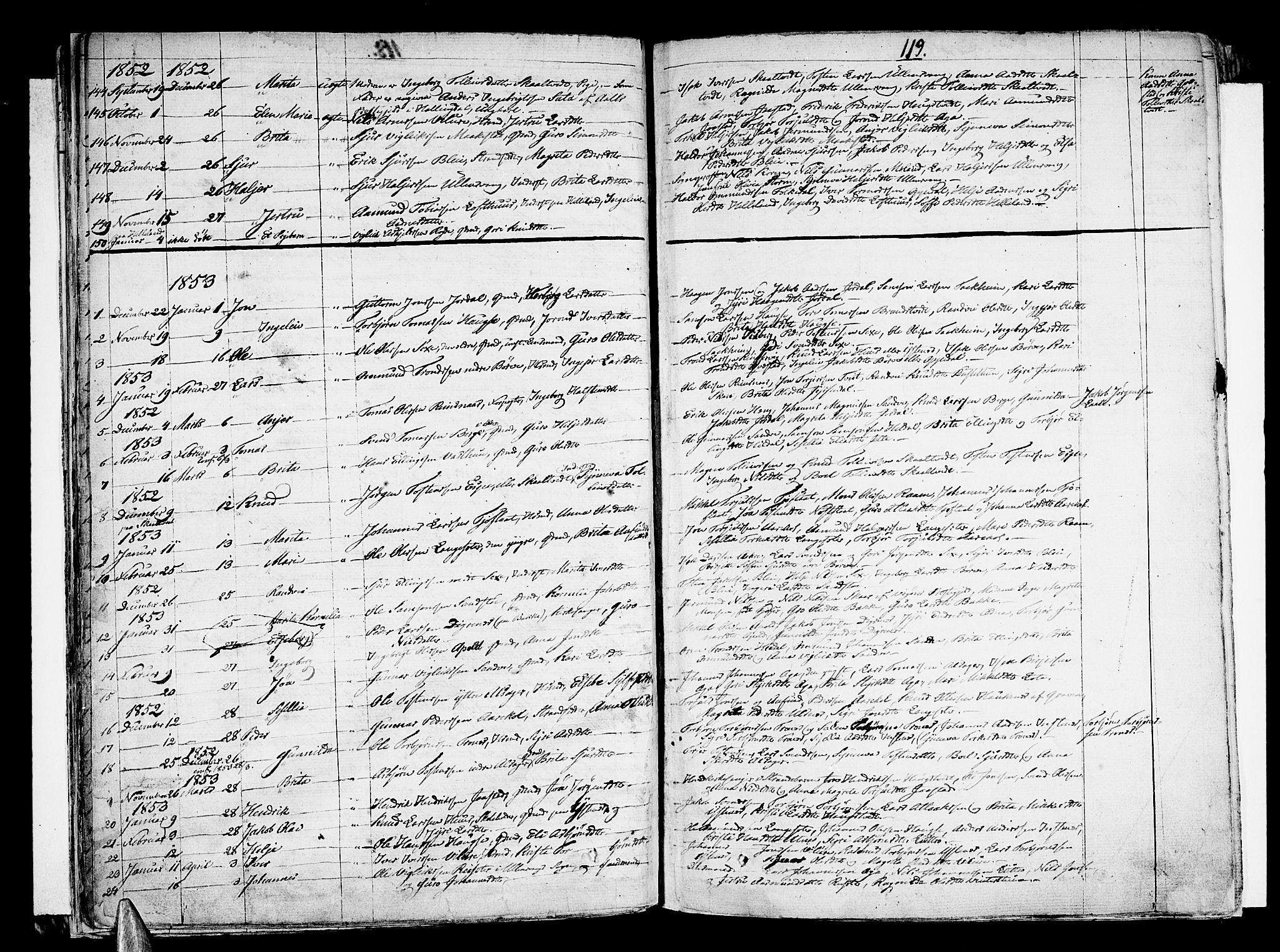 Ullensvang sokneprestembete, SAB/A-78701/H/Haa: Parish register (official) no. A 10, 1825-1853, p. 119