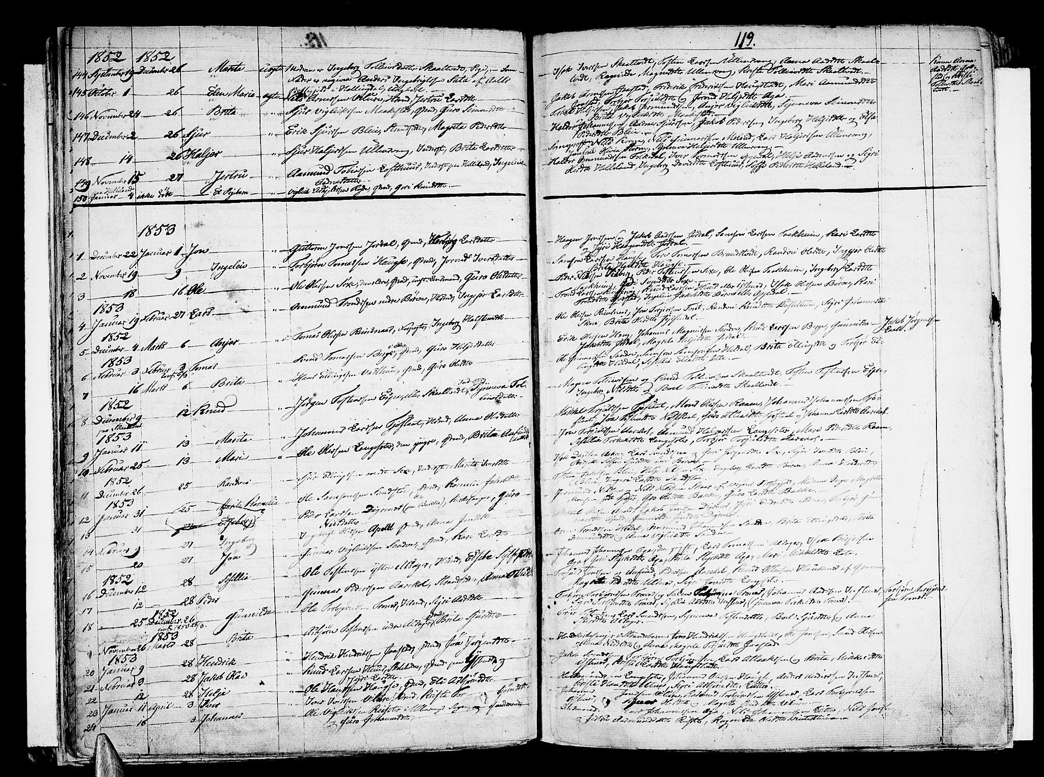 Ullensvang sokneprestembete, AV/SAB-A-78701/H/Haa: Parish register (official) no. A 10, 1825-1853, p. 119