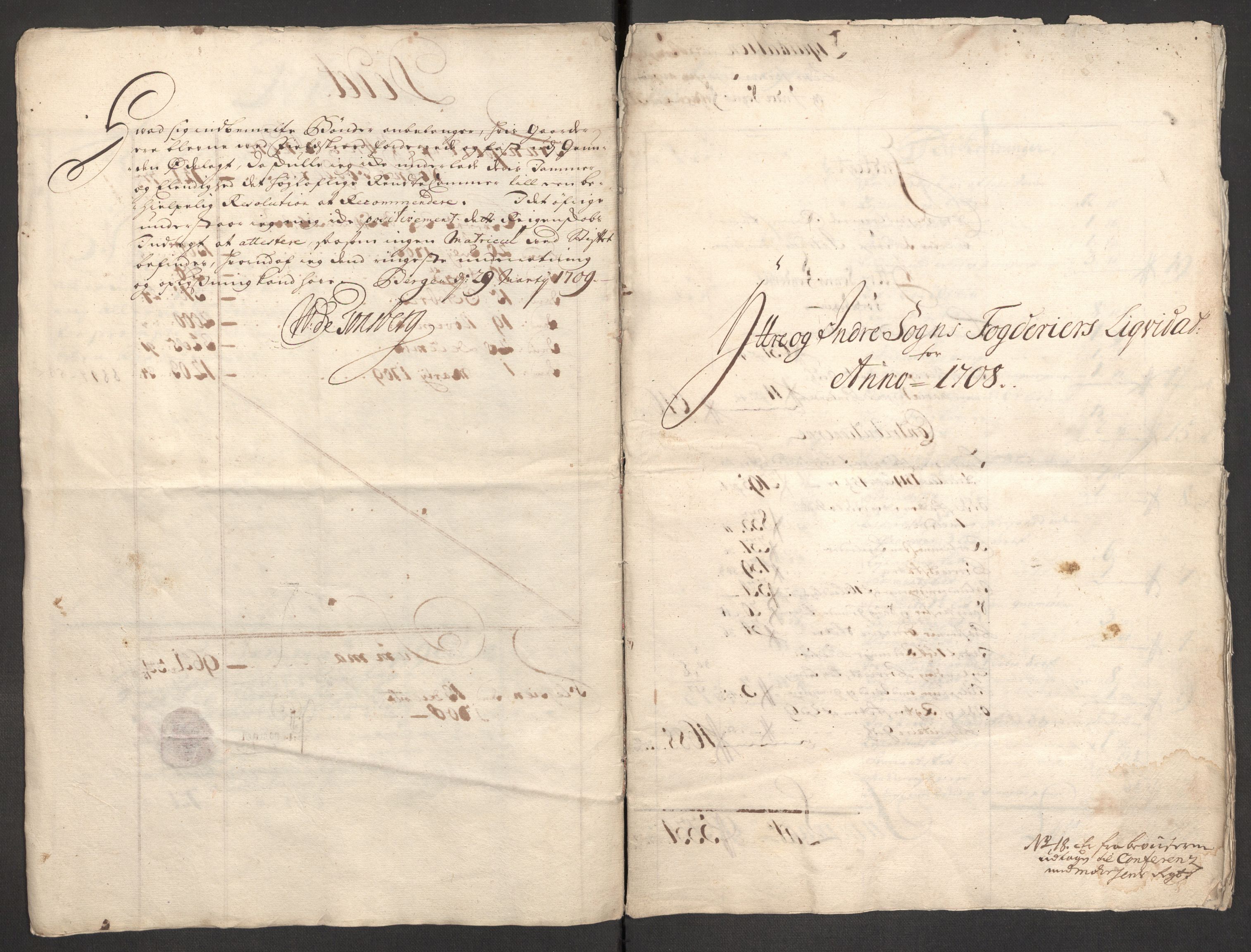 Rentekammeret inntil 1814, Reviderte regnskaper, Fogderegnskap, AV/RA-EA-4092/R52/L3315: Fogderegnskap Sogn, 1708, p. 12