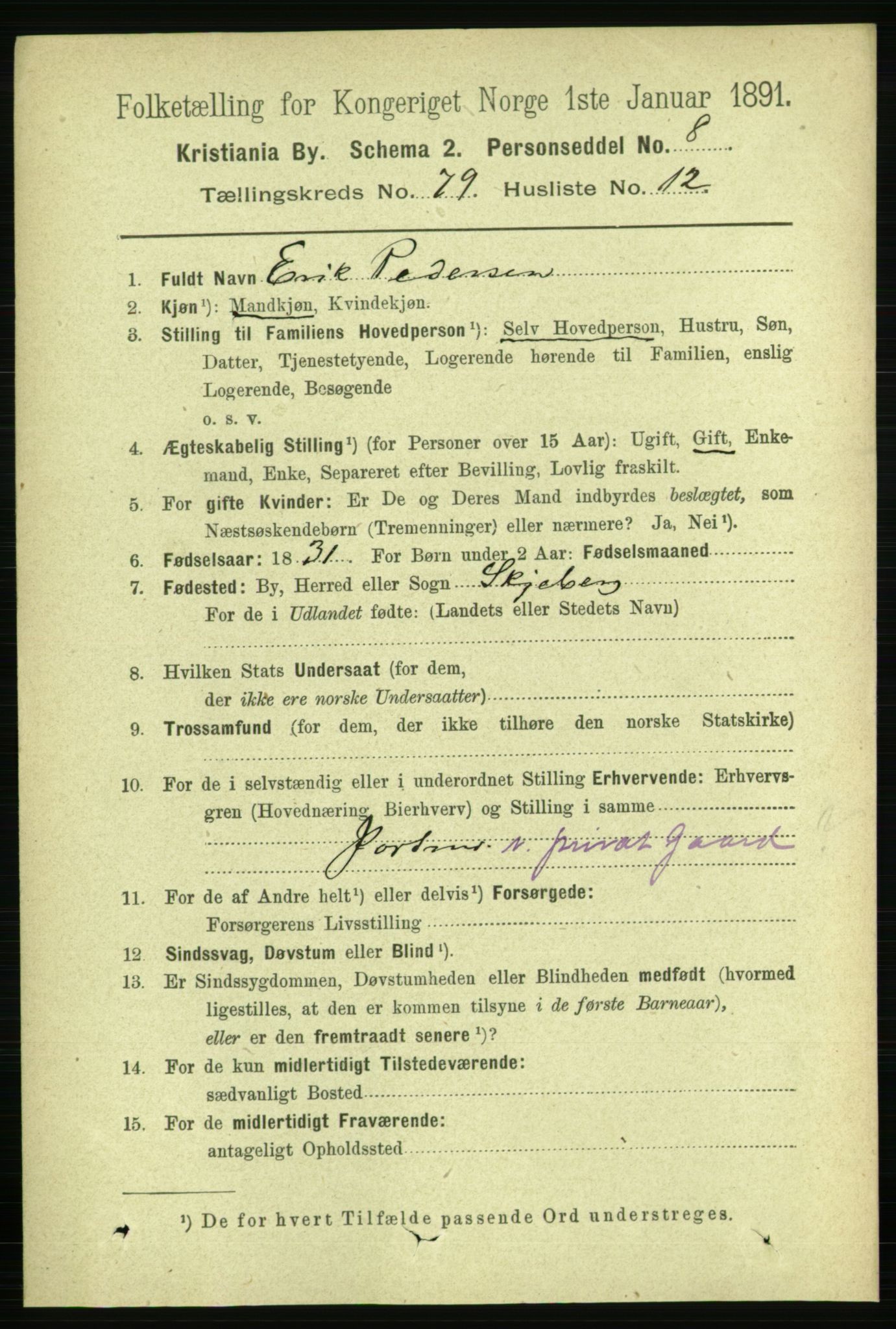 RA, 1891 census for 0301 Kristiania, 1891, p. 41239