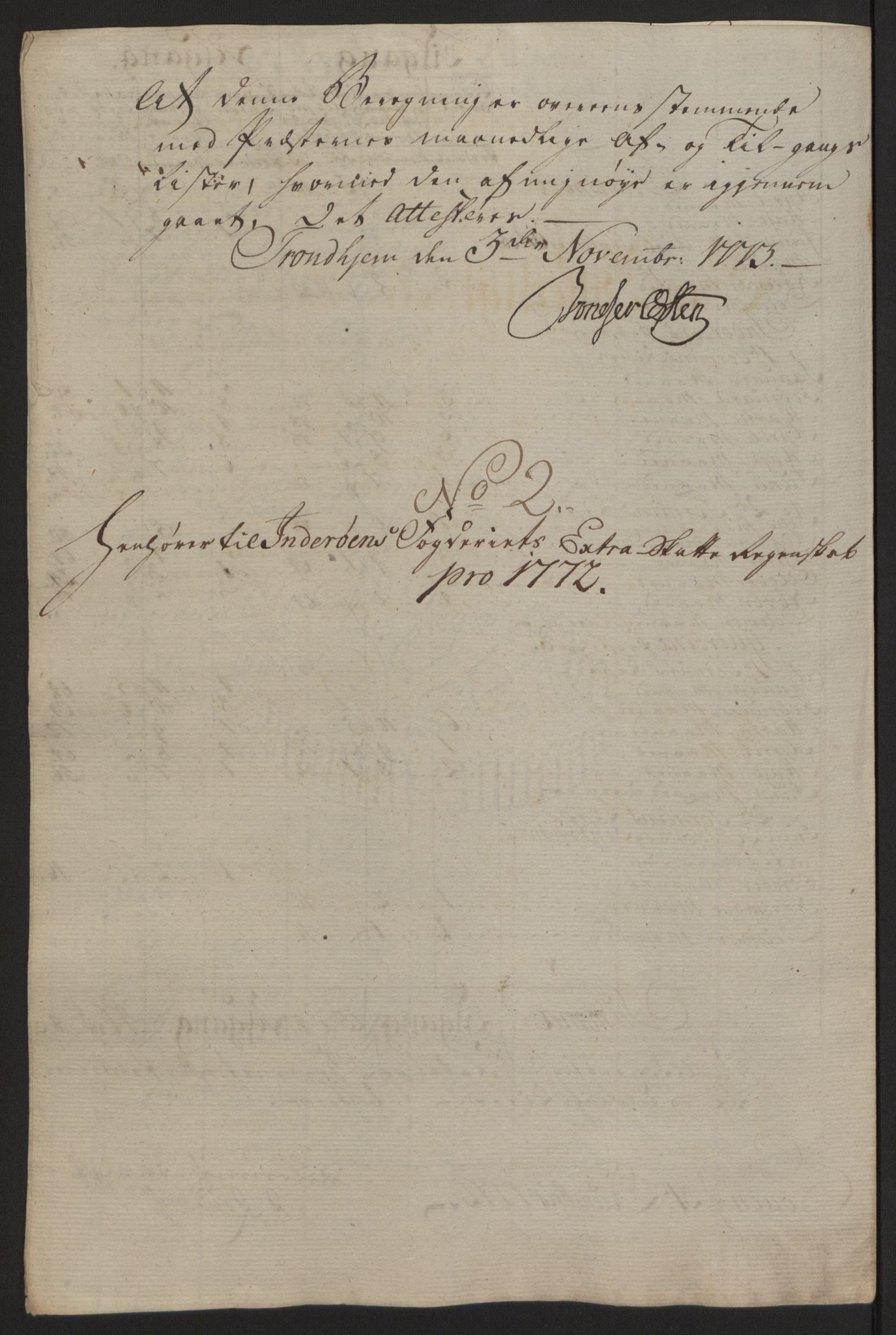 Rentekammeret inntil 1814, Reviderte regnskaper, Fogderegnskap, RA/EA-4092/R63/L4420: Ekstraskatten Inderøy, 1762-1772, p. 499