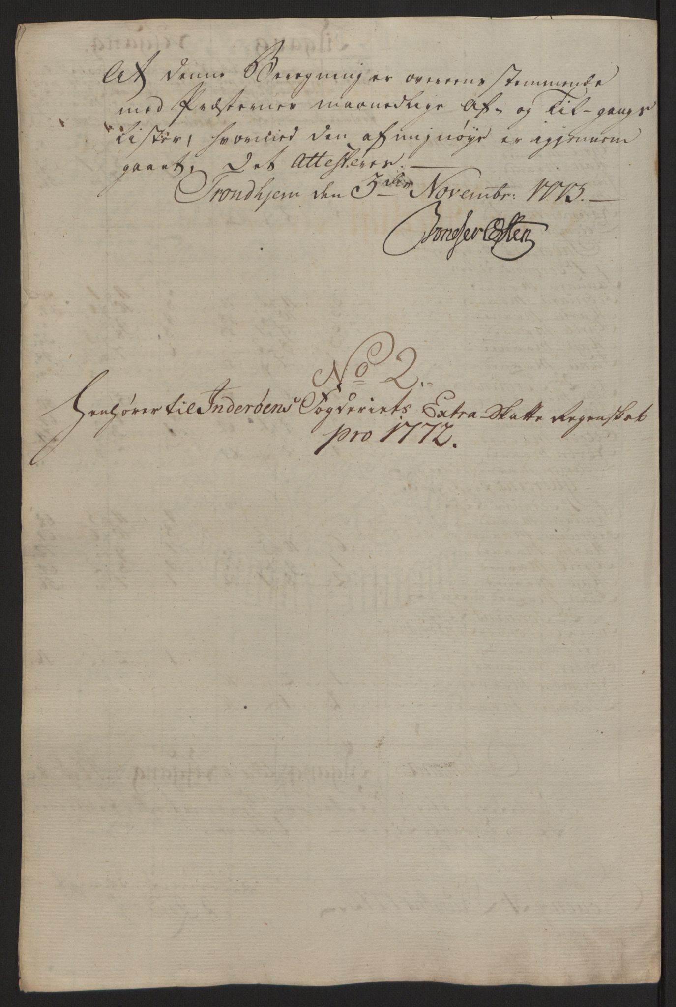 Rentekammeret inntil 1814, Reviderte regnskaper, Fogderegnskap, AV/RA-EA-4092/R63/L4420: Ekstraskatten Inderøy, 1762-1772, p. 499