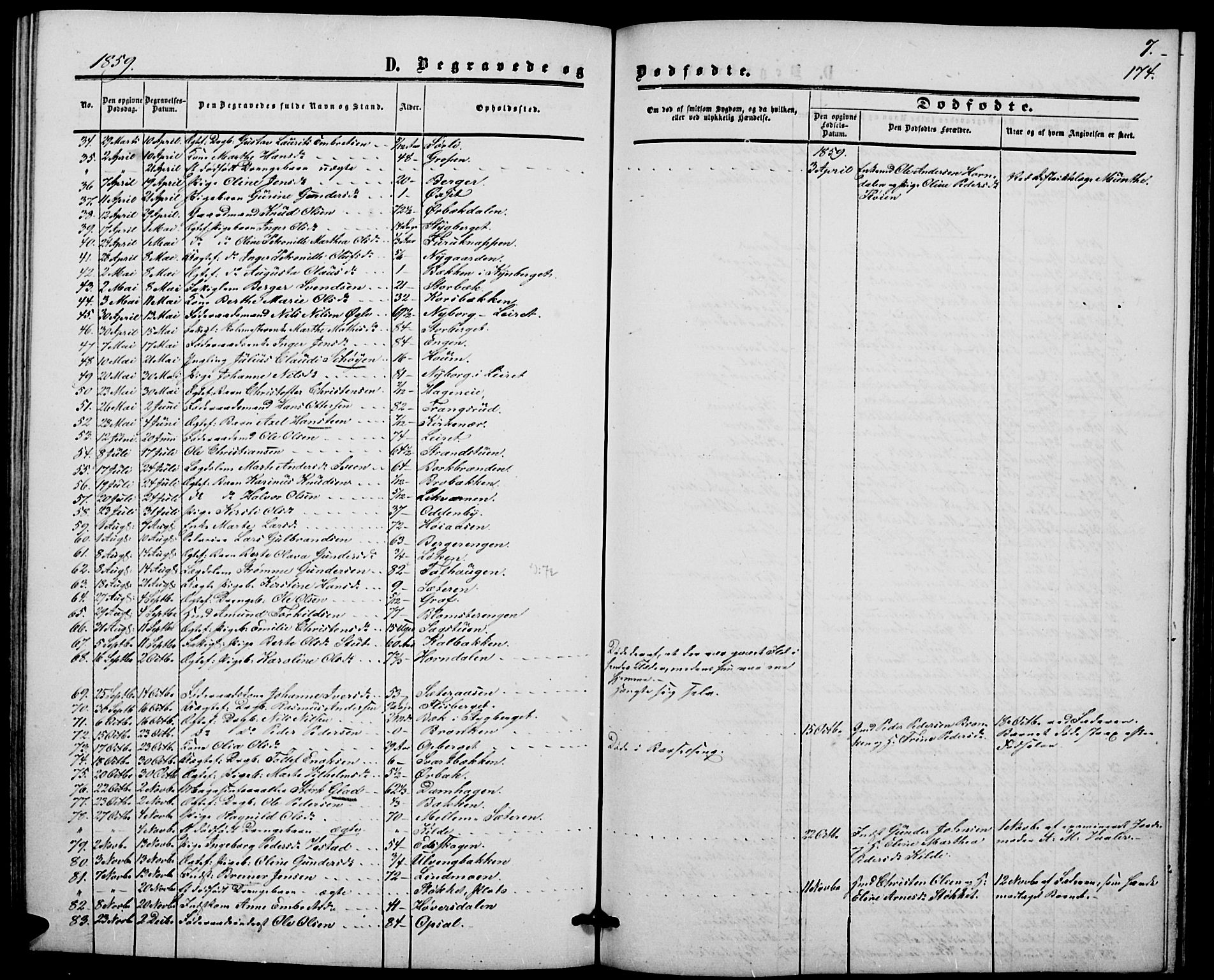 Elverum prestekontor, AV/SAH-PREST-044/H/Ha/Hab/L0003: Parish register (copy) no. 3, 1856-1865, p. 174