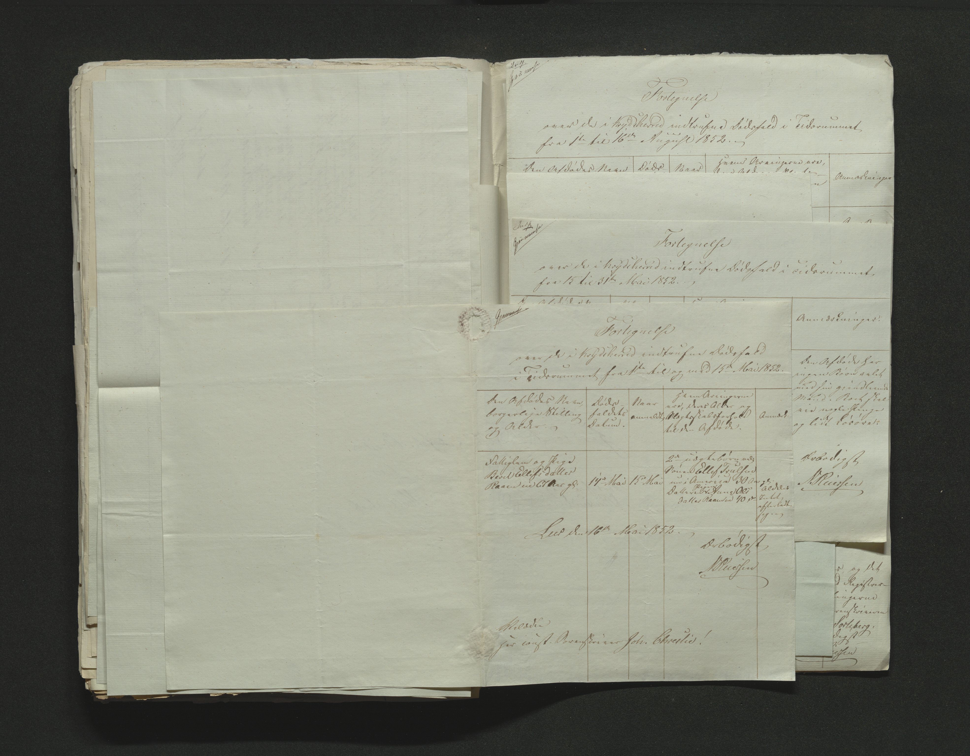 Eiker, Modum og Sigdal sorenskriveri, AV/SAKO-A-123/H/Ha/Hab/L0008: Dødsfallsmeldinger, 1850-1853