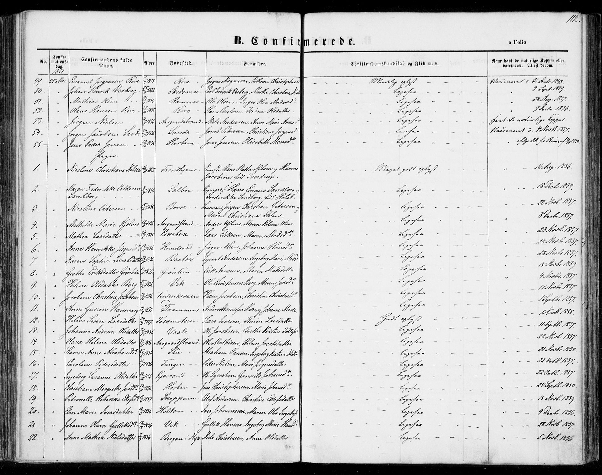 Borre kirkebøker, AV/SAKO-A-338/F/Fa/L0005: Parish register (official) no. I 5, 1845-1851, p. 112