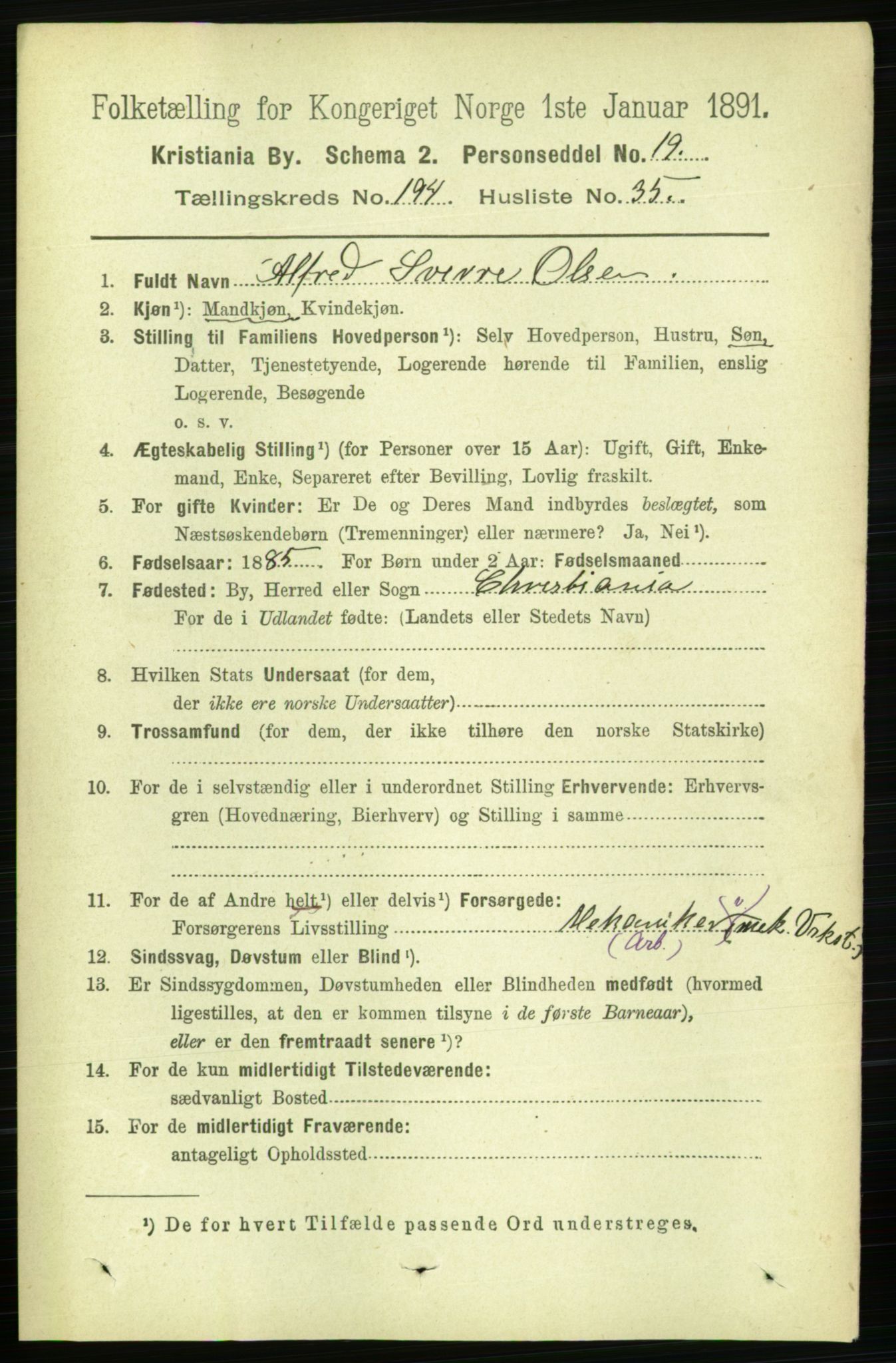 RA, 1891 census for 0301 Kristiania, 1891, p. 117417