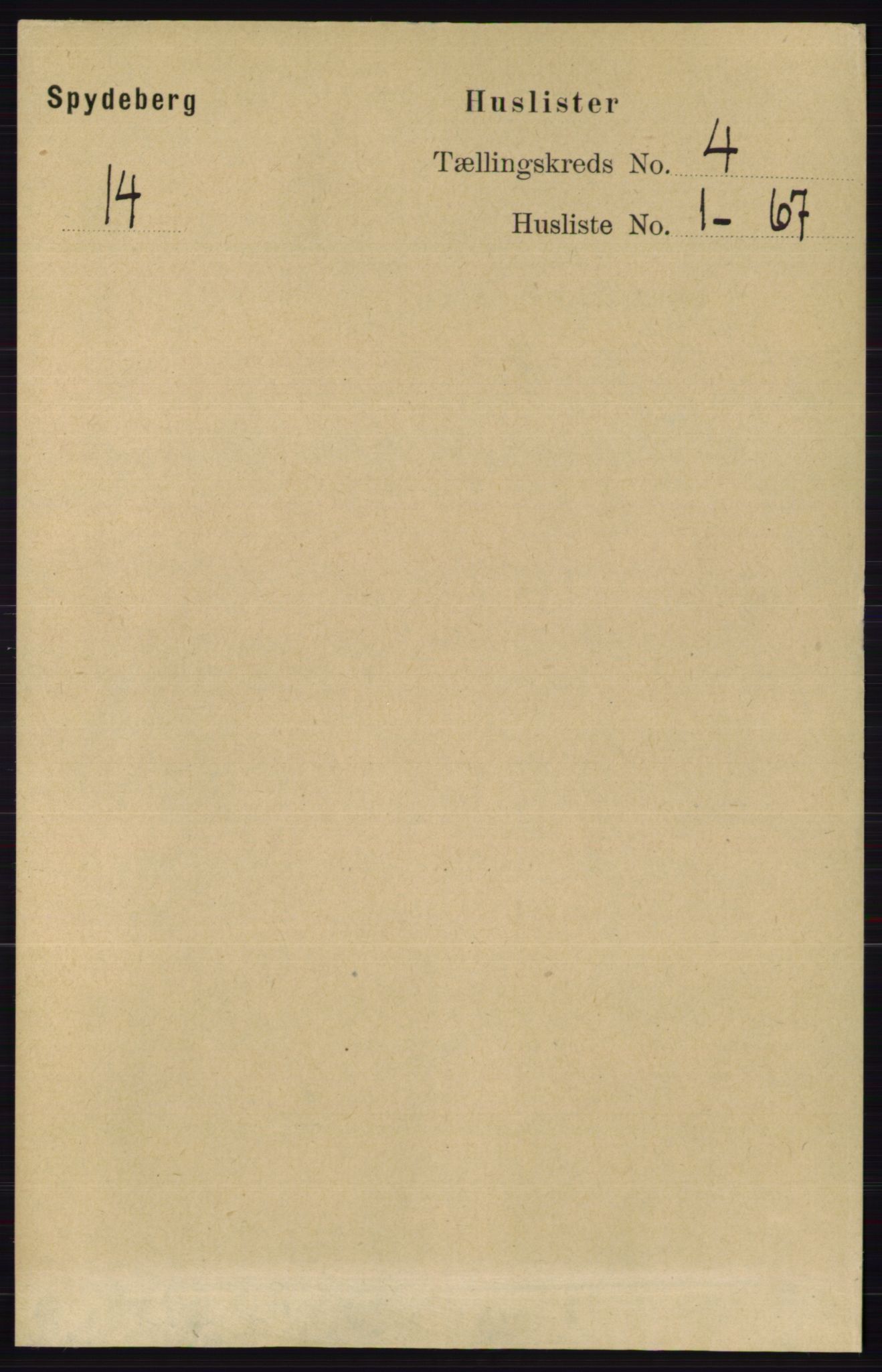 RA, 1891 census for 0123 Spydeberg, 1891, p. 1852
