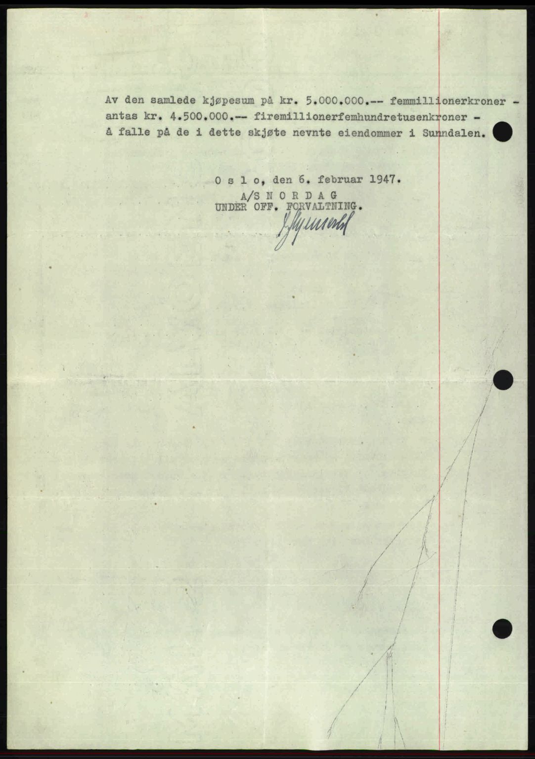 Nordmøre sorenskriveri, AV/SAT-A-4132/1/2/2Ca: Mortgage book no. A104, 1947-1947, Diary no: : 346/1947