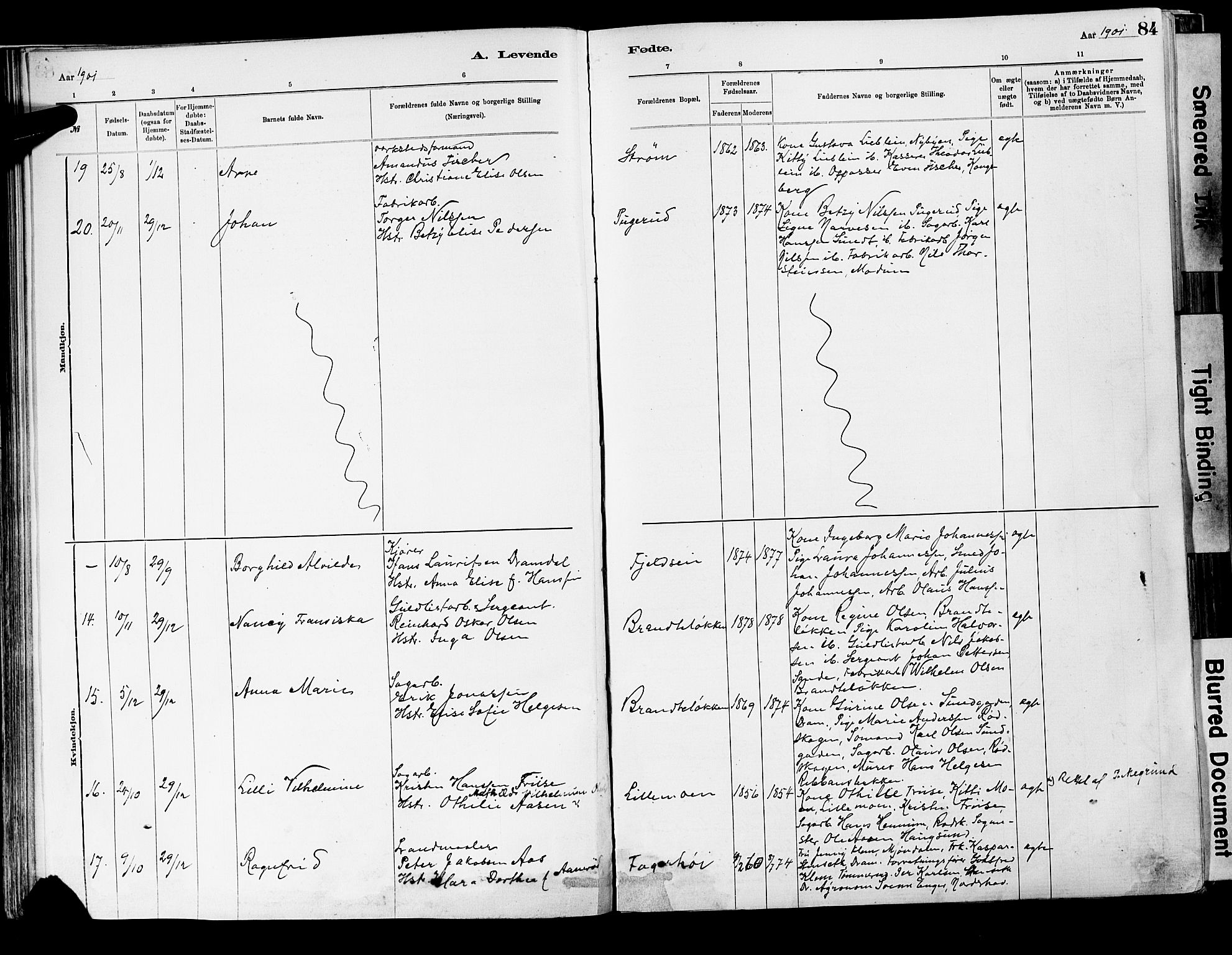 Strømsgodset kirkebøker, AV/SAKO-A-324/F/Fa/L0001: Parish register (official) no. 1, 1885-1909, p. 84