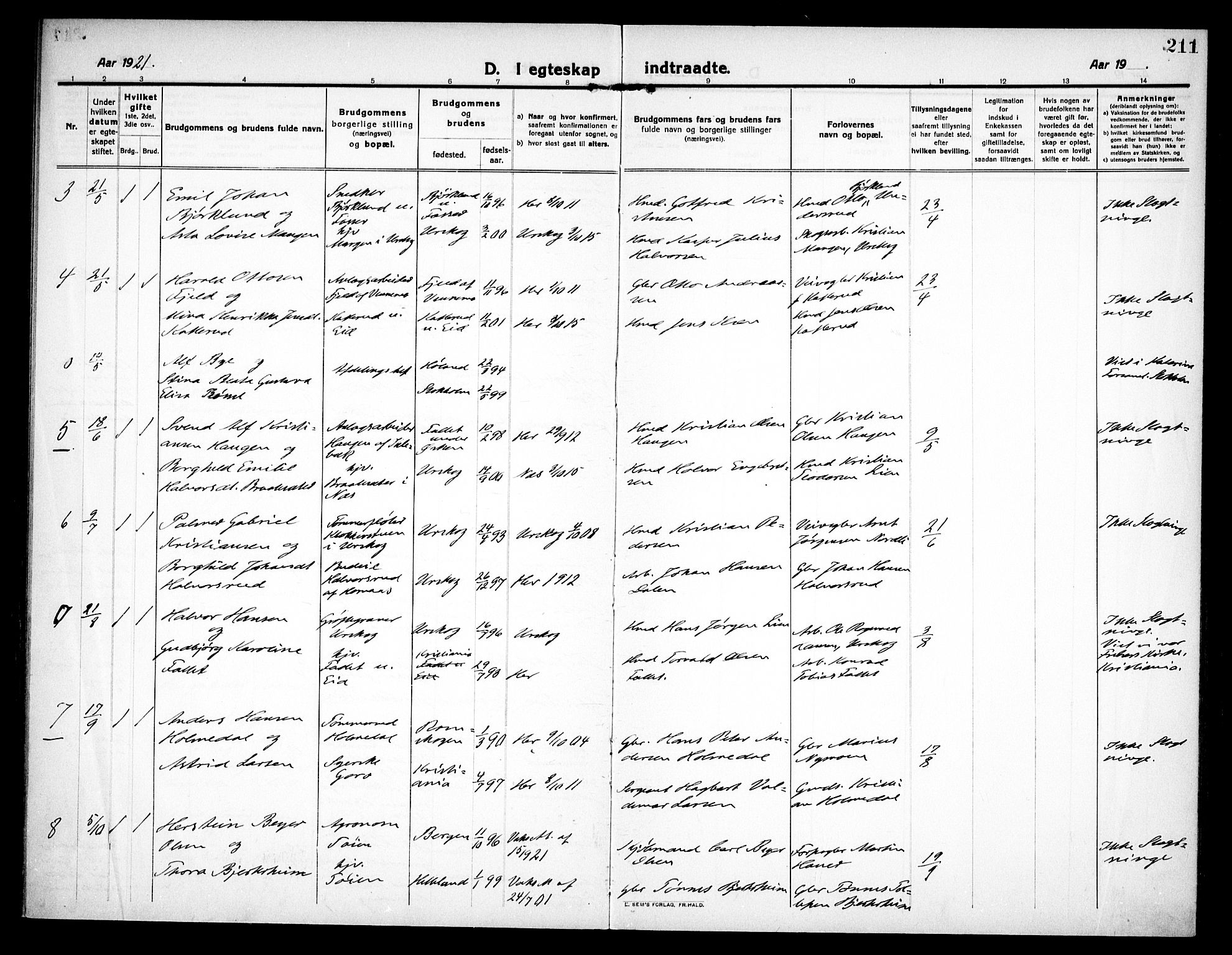 Høland prestekontor Kirkebøker, SAO/A-10346a/F/Fa/L0016: Parish register (official) no. I 16, 1912-1921, p. 211