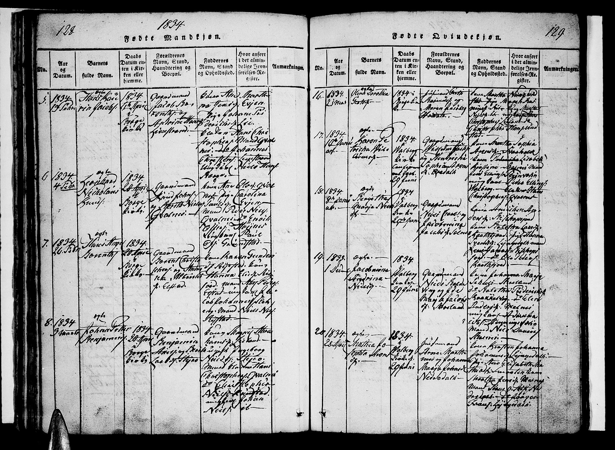 Ministerialprotokoller, klokkerbøker og fødselsregistre - Nordland, SAT/A-1459/880/L1130: Parish register (official) no. 880A04, 1821-1843, p. 128-129