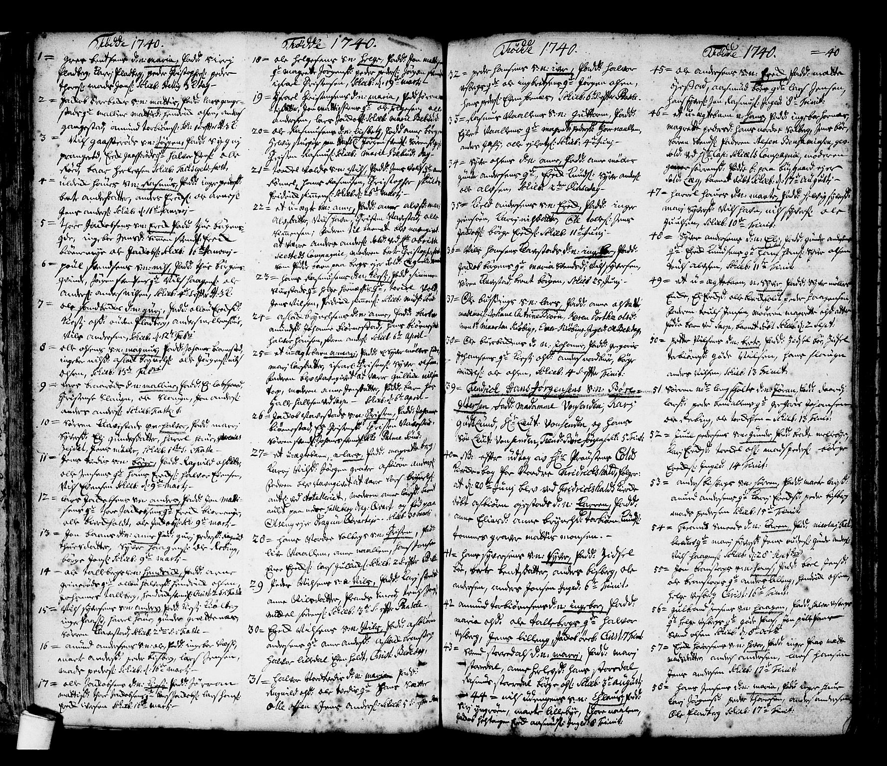 Skjeberg prestekontor Kirkebøker, SAO/A-10923/F/Fa/L0002: Parish register (official) no. I 2, 1726-1791, p. 40