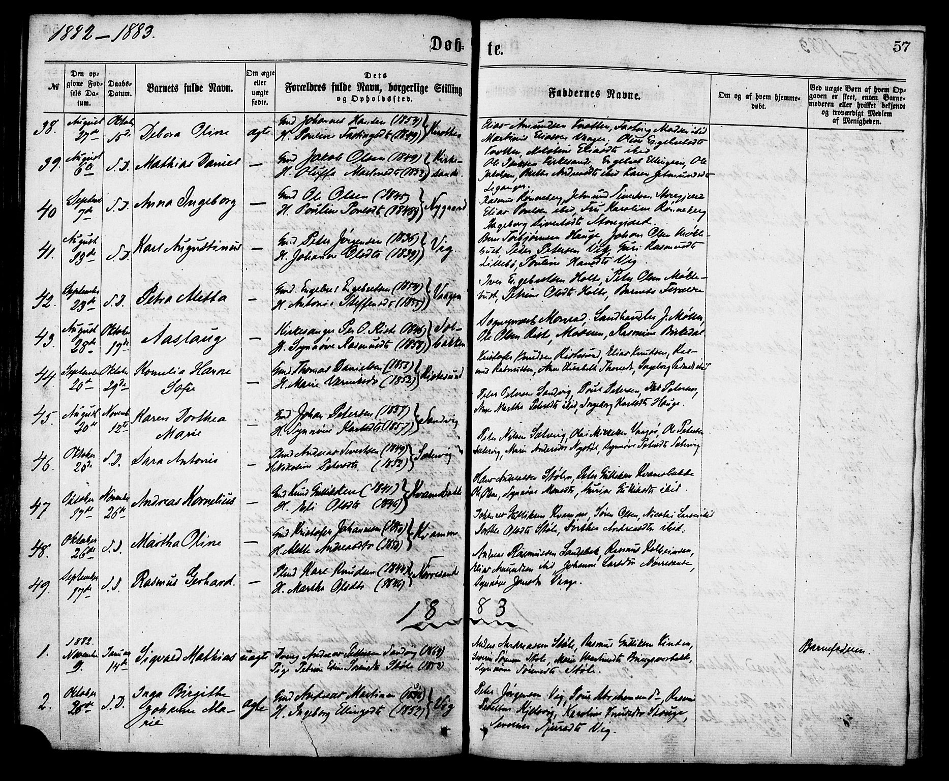 Ministerialprotokoller, klokkerbøker og fødselsregistre - Møre og Romsdal, AV/SAT-A-1454/503/L0035: Parish register (official) no. 503A03, 1865-1884, p. 57