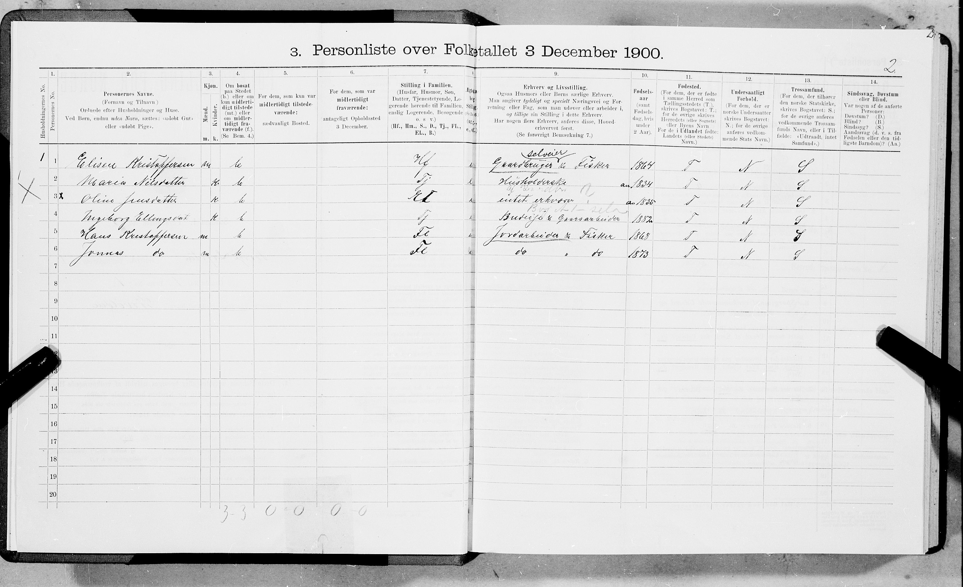SAT, 1900 census for Borge, 1900, p. 31