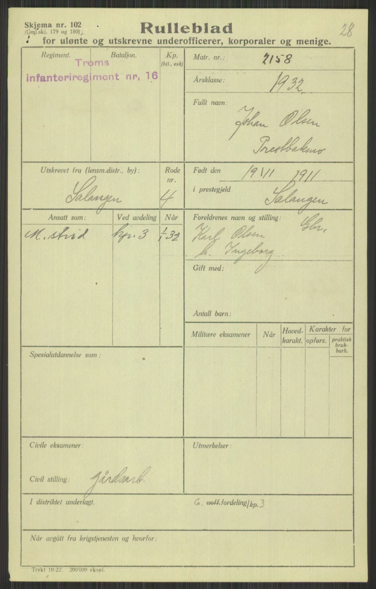 Forsvaret, Troms infanteriregiment nr. 16, AV/RA-RAFA-3146/P/Pa/L0016: Rulleblad for regimentets menige mannskaper, årsklasse 1932, 1932, p. 1347