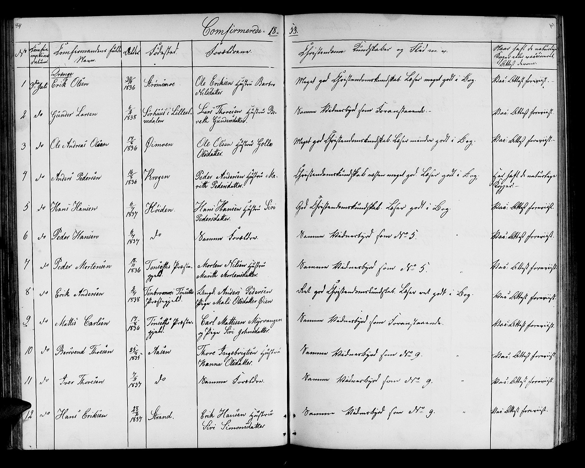 Målselv sokneprestembete, AV/SATØ-S-1311/G/Ga/Gab/L0006klokker: Parish register (copy) no. 6, 1850-1875, p. 84