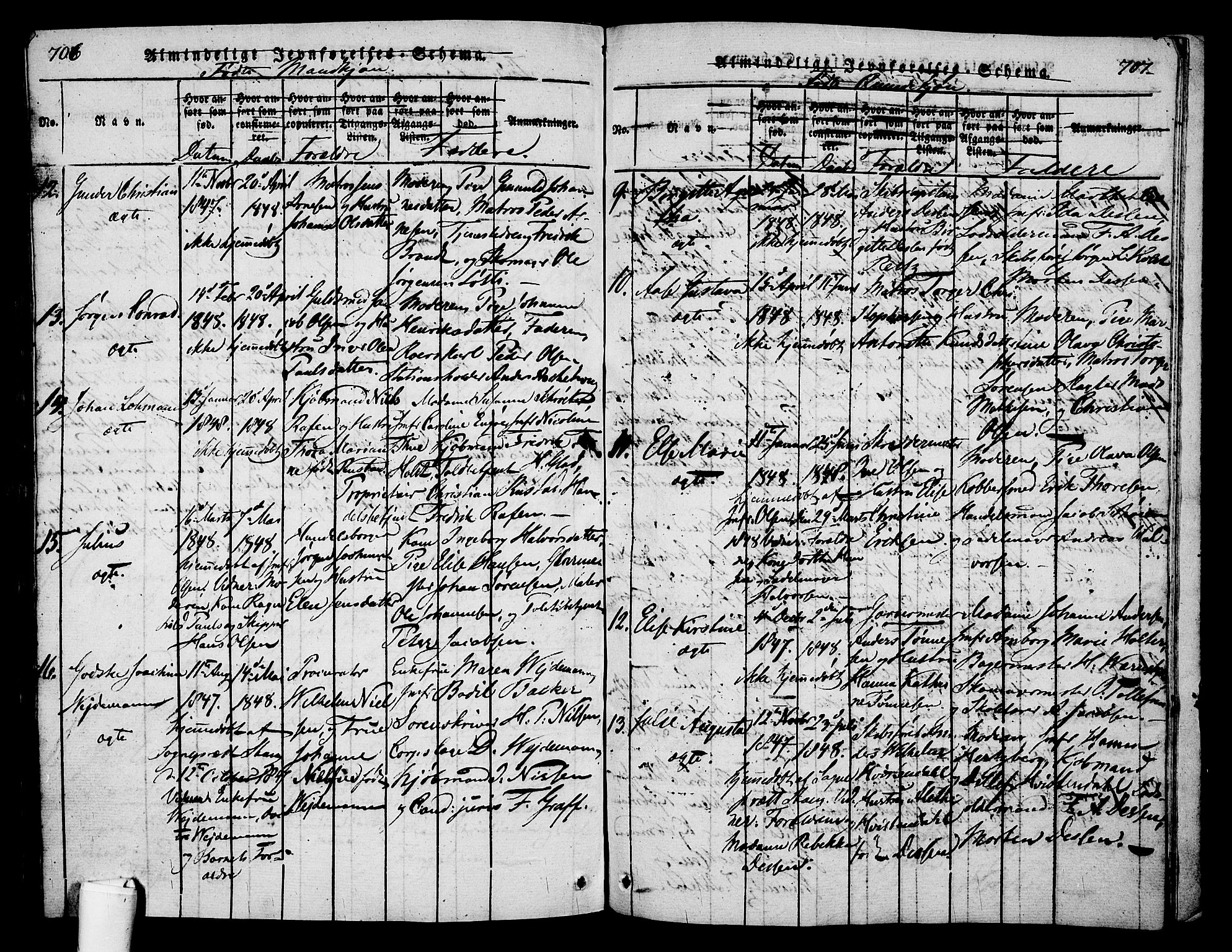 Holmestrand kirkebøker, SAKO/A-346/G/Ga/L0001: Parish register (copy) no. 1, 1814-1848, p. 706-707