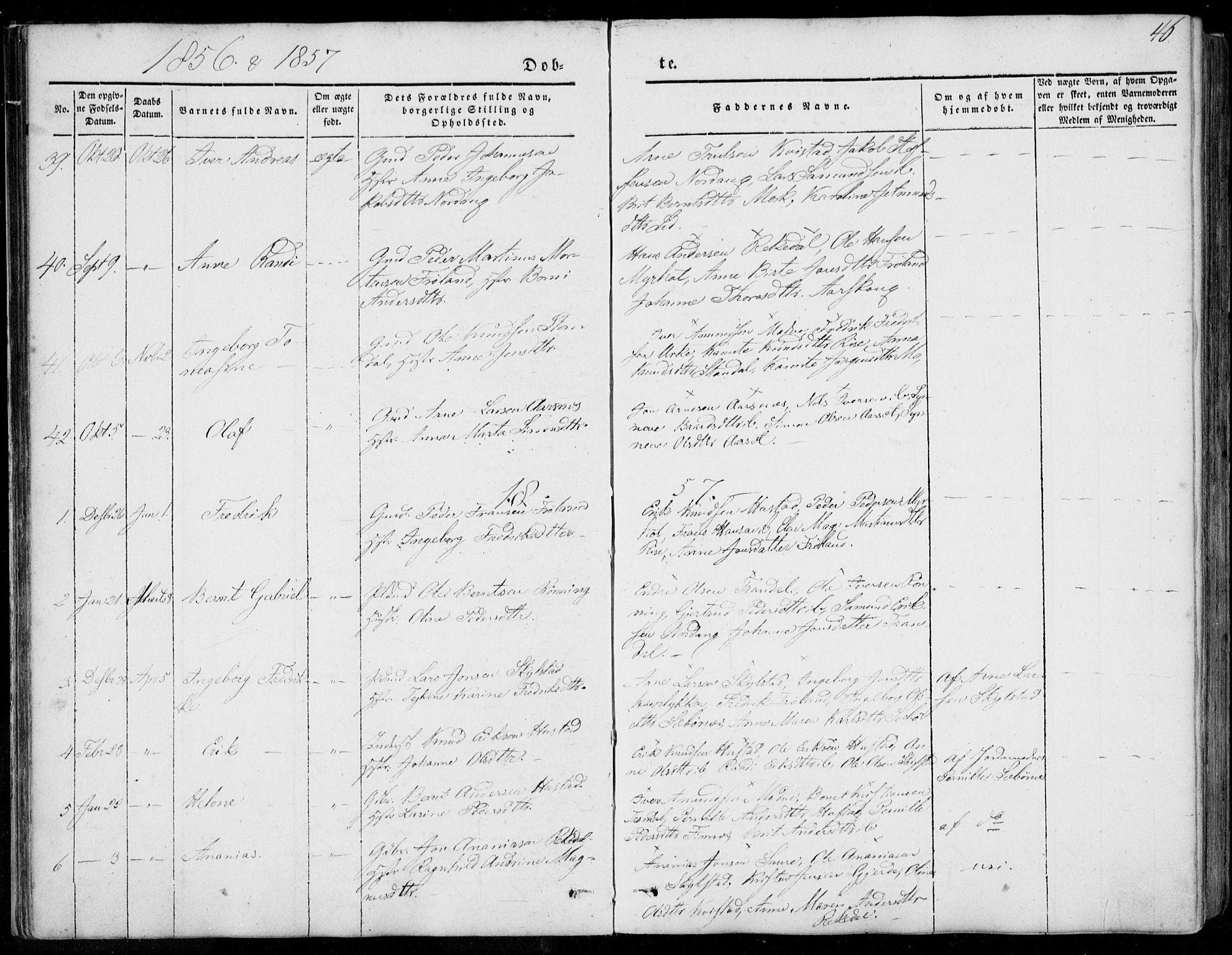 Ministerialprotokoller, klokkerbøker og fødselsregistre - Møre og Romsdal, AV/SAT-A-1454/515/L0209: Parish register (official) no. 515A05, 1847-1868, p. 46