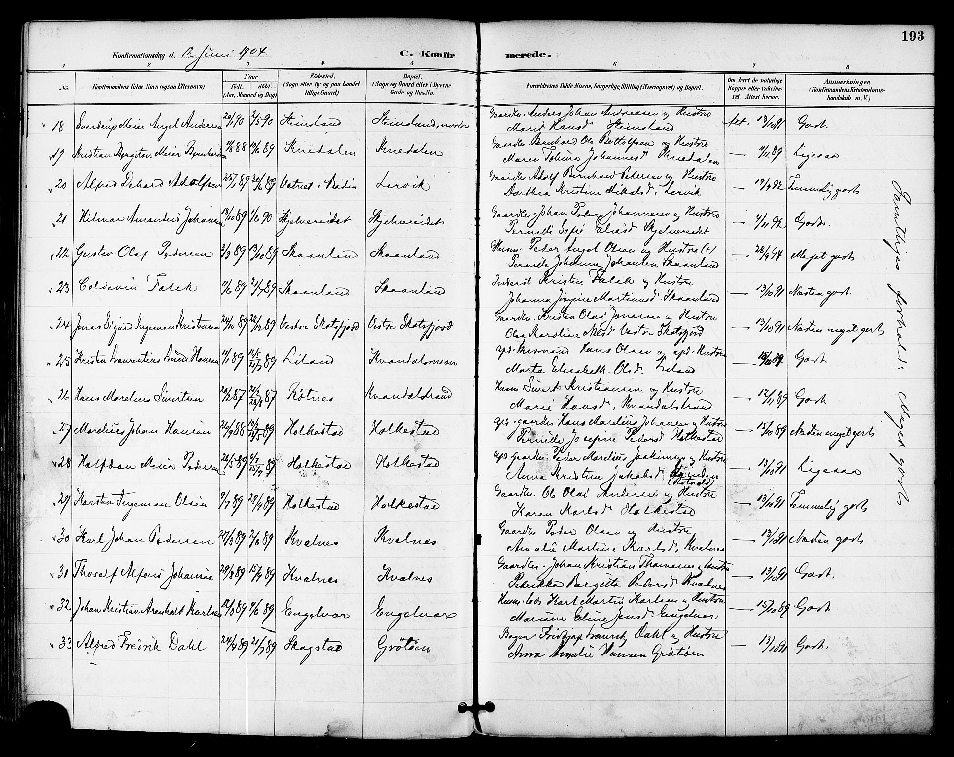 Ministerialprotokoller, klokkerbøker og fødselsregistre - Nordland, AV/SAT-A-1459/855/L0803: Parish register (official) no. 855A11, 1887-1905, p. 193