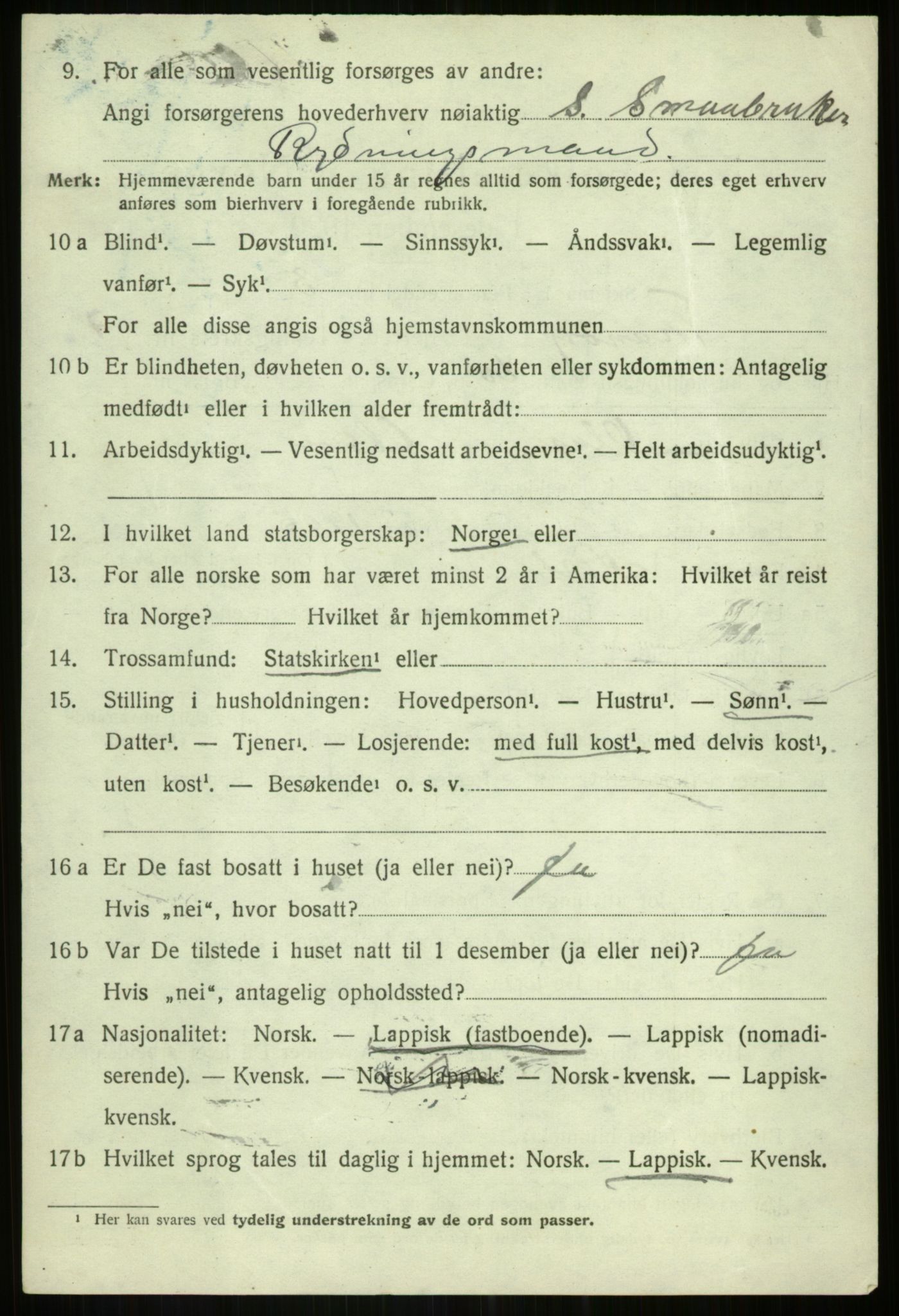 SATØ, 1920 census for Tranøy, 1920, p. 3812