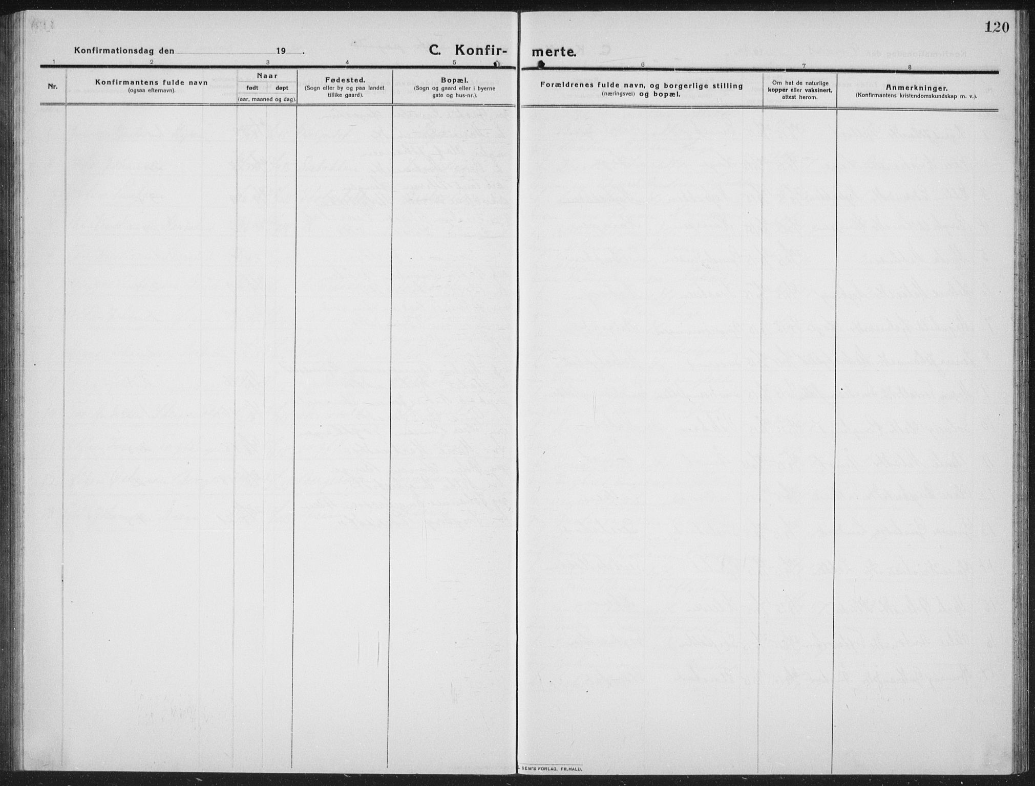 Ringebu prestekontor, AV/SAH-PREST-082/H/Ha/Hab/L0010: Parish register (copy) no. 10, 1911-1934, p. 120