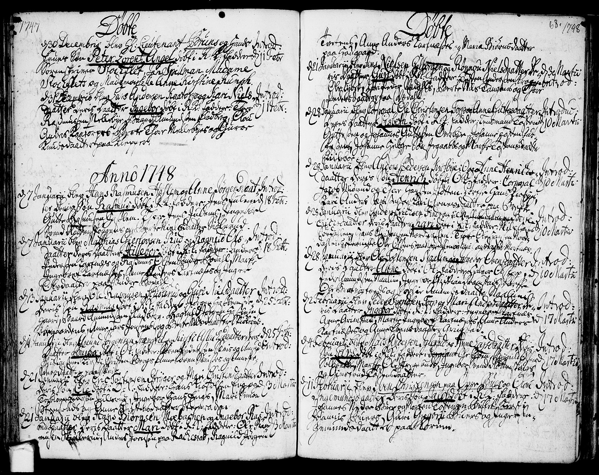 Rakkestad prestekontor Kirkebøker, SAO/A-2008/F/Fa/L0002: Parish register (official) no. I 2, 1741-1751, p. 68