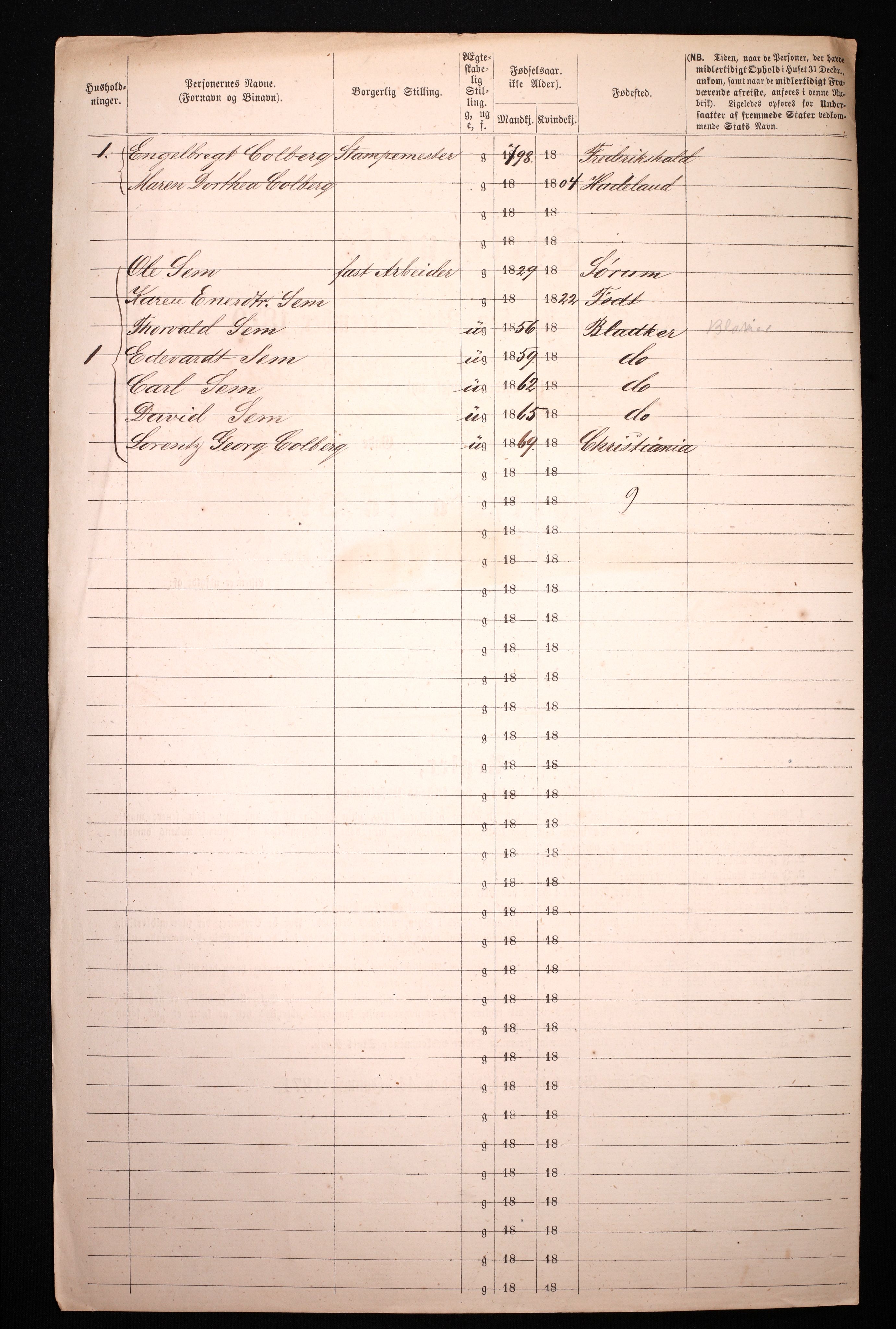 RA, 1870 census for 0301 Kristiania, 1870, p. 963