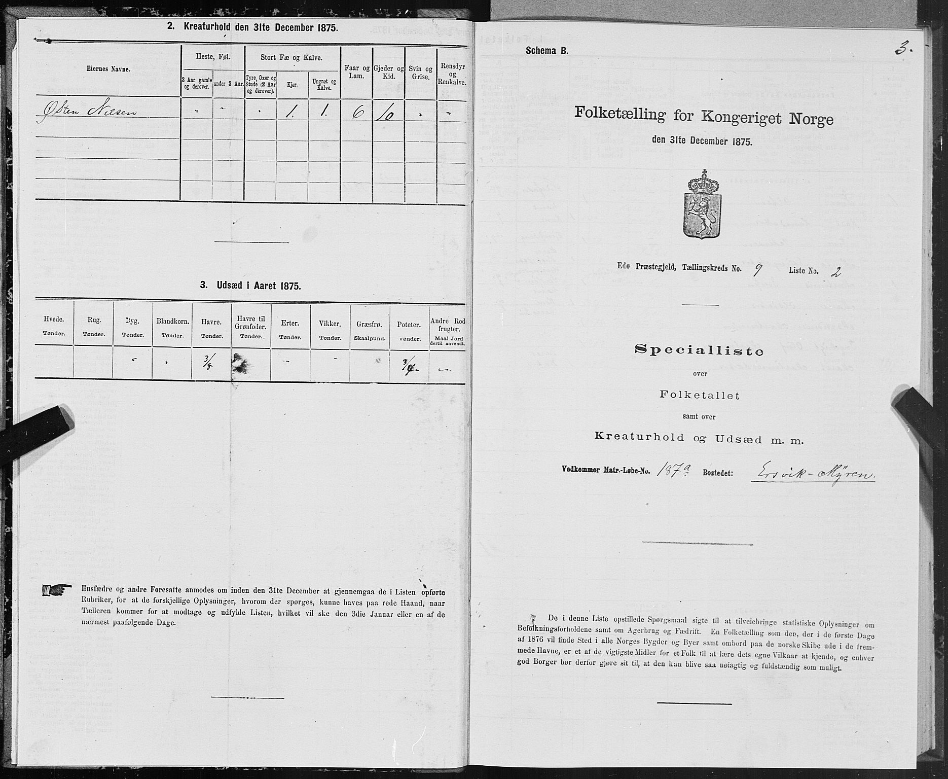 SAT, 1875 census for 1573P Edøy, 1875, p. 4003