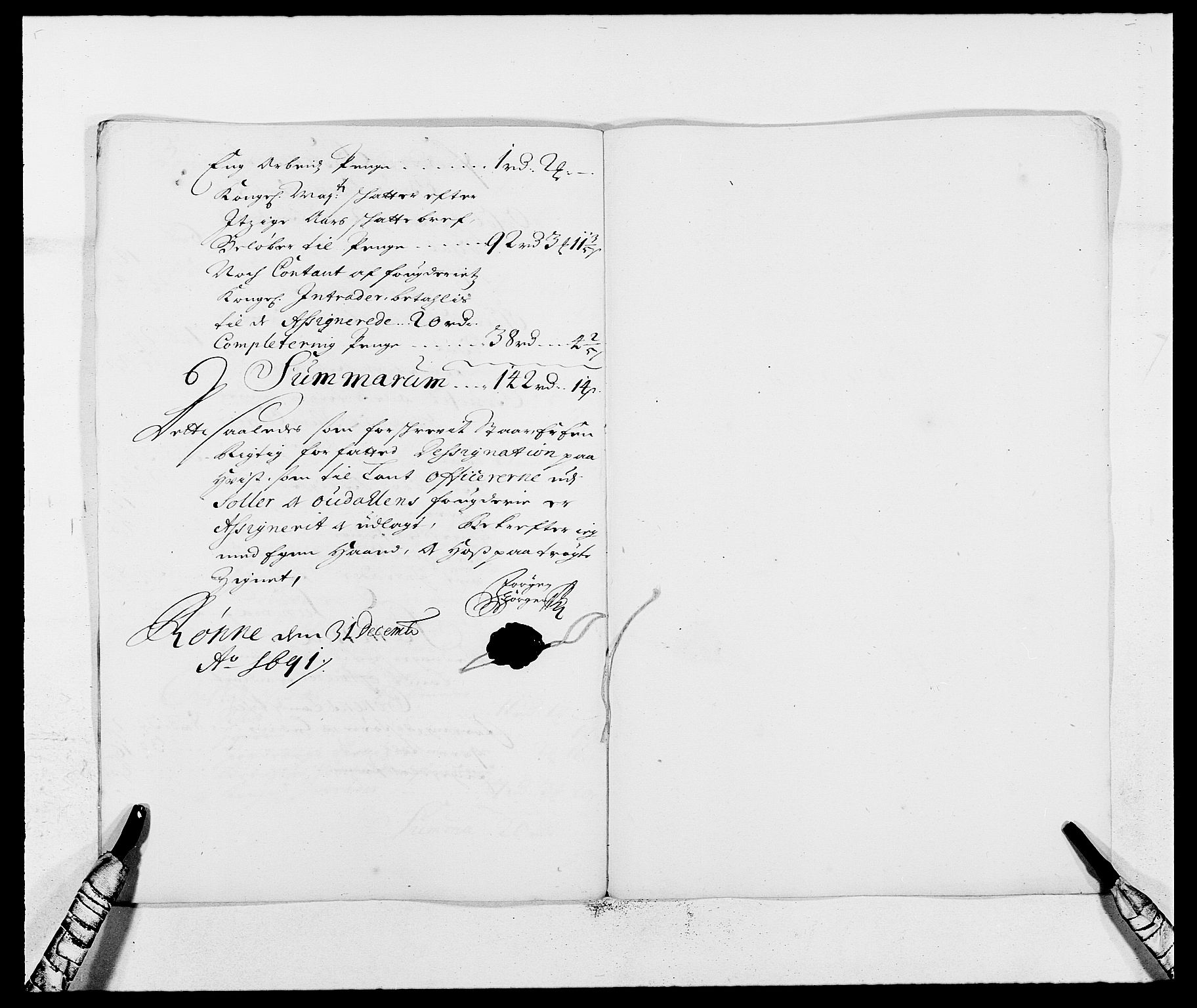 Rentekammeret inntil 1814, Reviderte regnskaper, Fogderegnskap, RA/EA-4092/R13/L0829: Fogderegnskap Solør, Odal og Østerdal, 1691, p. 39