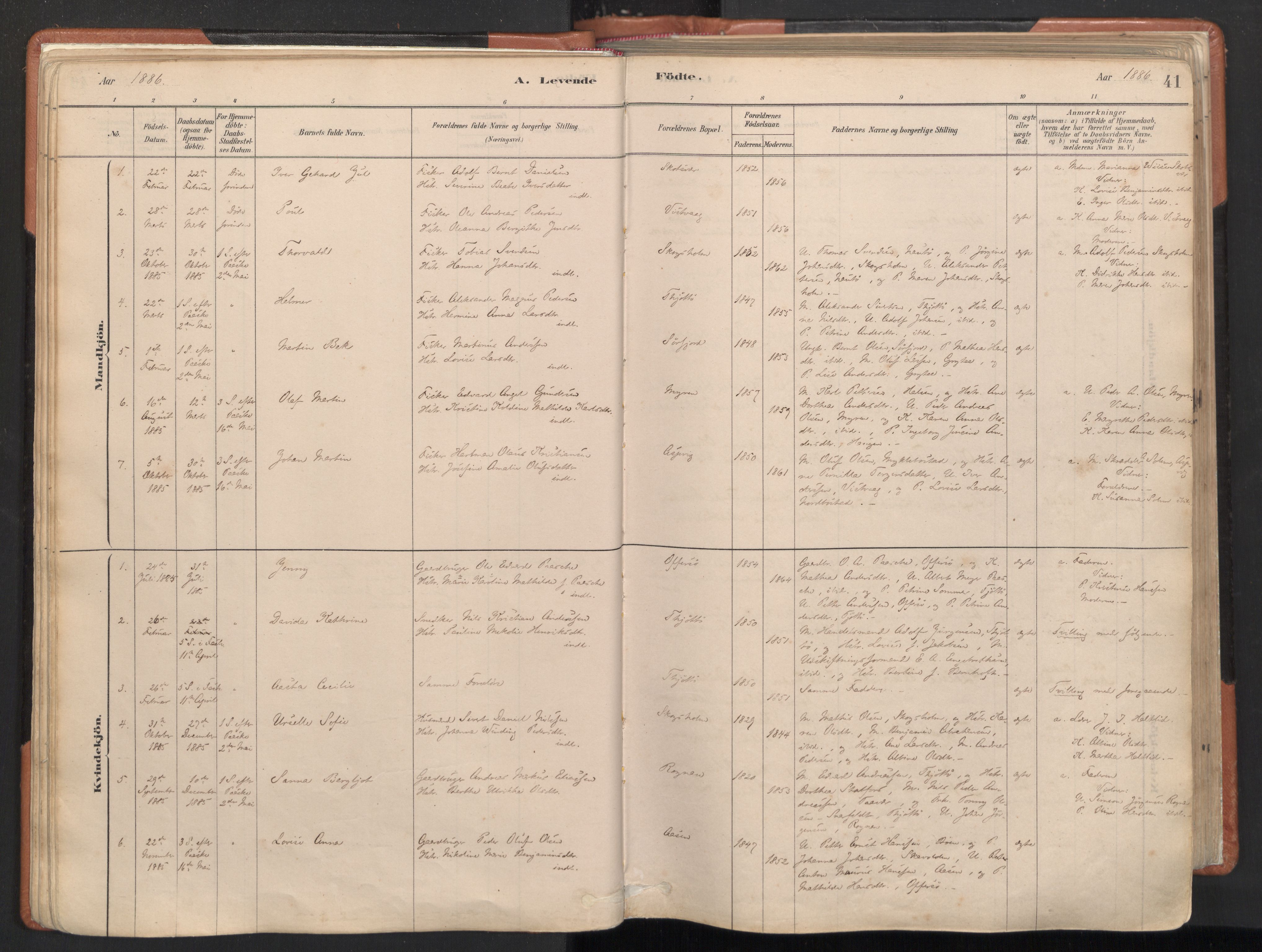 Ministerialprotokoller, klokkerbøker og fødselsregistre - Nordland, SAT/A-1459/817/L0264: Parish register (official) no. 817A04, 1878-1907, p. 41