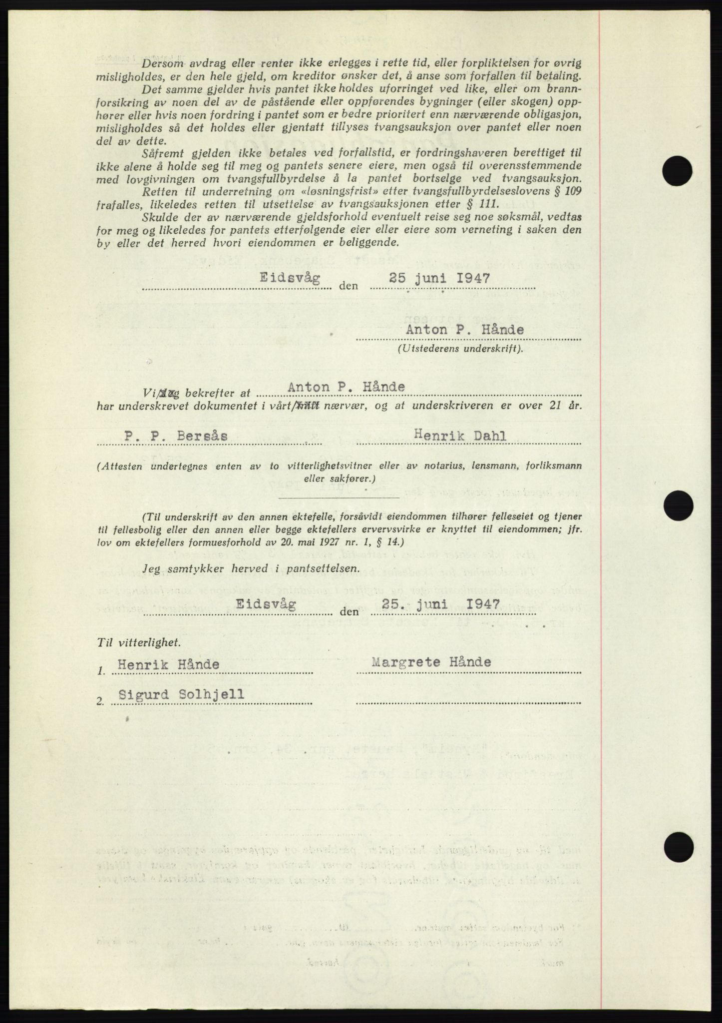 Romsdal sorenskriveri, AV/SAT-A-4149/1/2/2C: Mortgage book no. B3, 1946-1948, Diary no: : 1705/1947