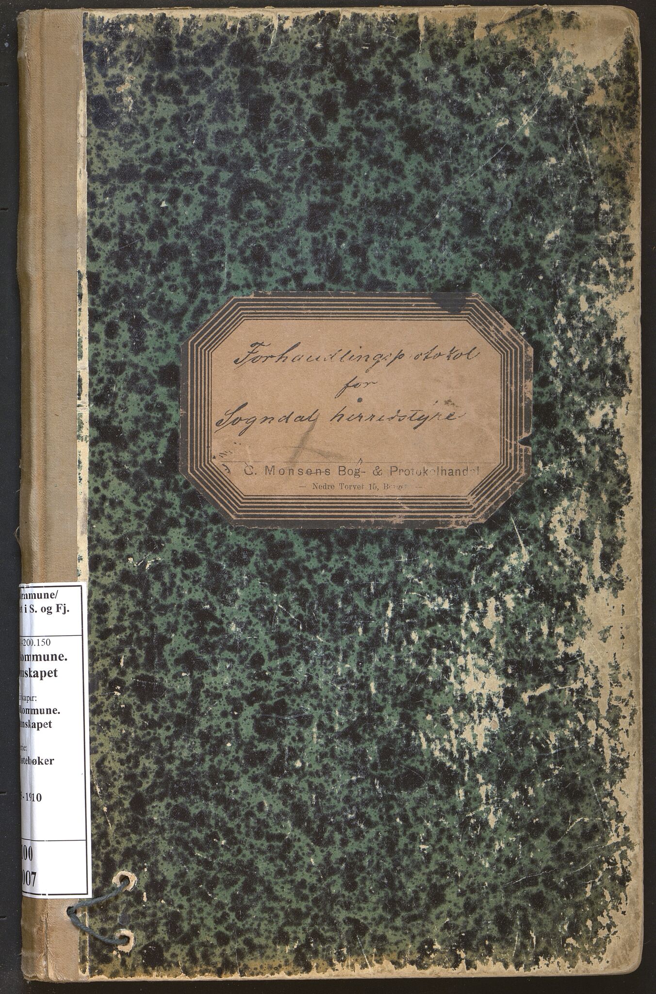 Sogndal kommune. Formannskapet, VLFK/K-14200.150/100/L0007: møtebok for kommunestyret og formannskapet i Sogndal kommune, 1905-1910