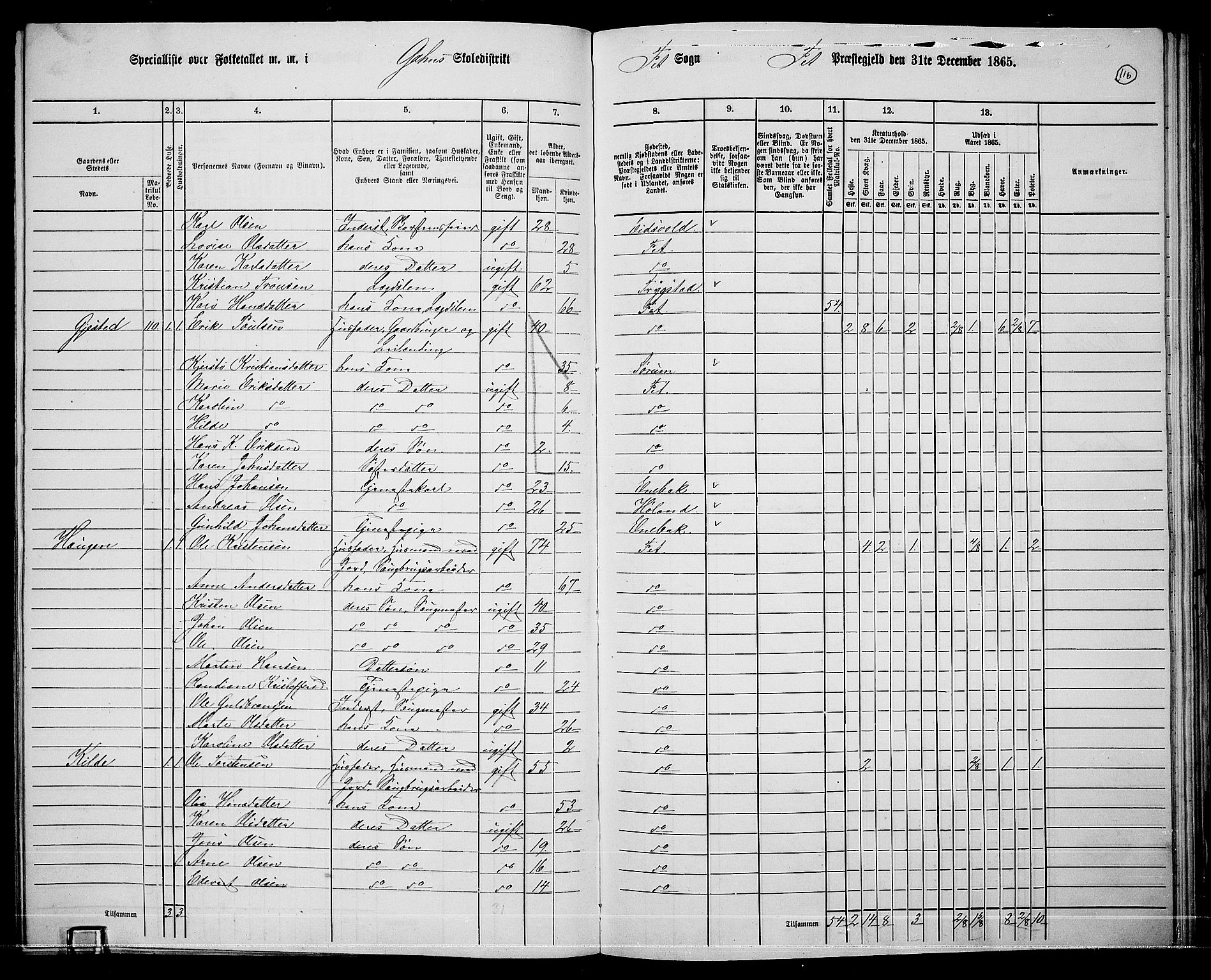 RA, 1865 census for Fet, 1865, p. 110