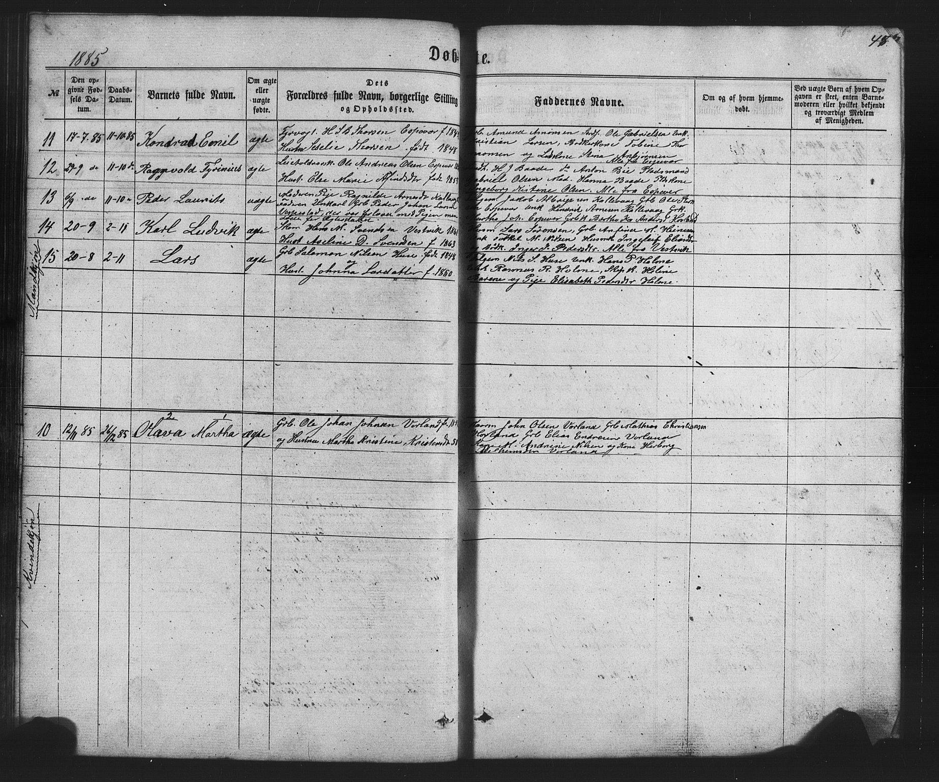 Finnås sokneprestembete, SAB/A-99925/H/Ha/Hab/Habc/L0001: Parish register (copy) no. C 1, 1860-1887, p. 45