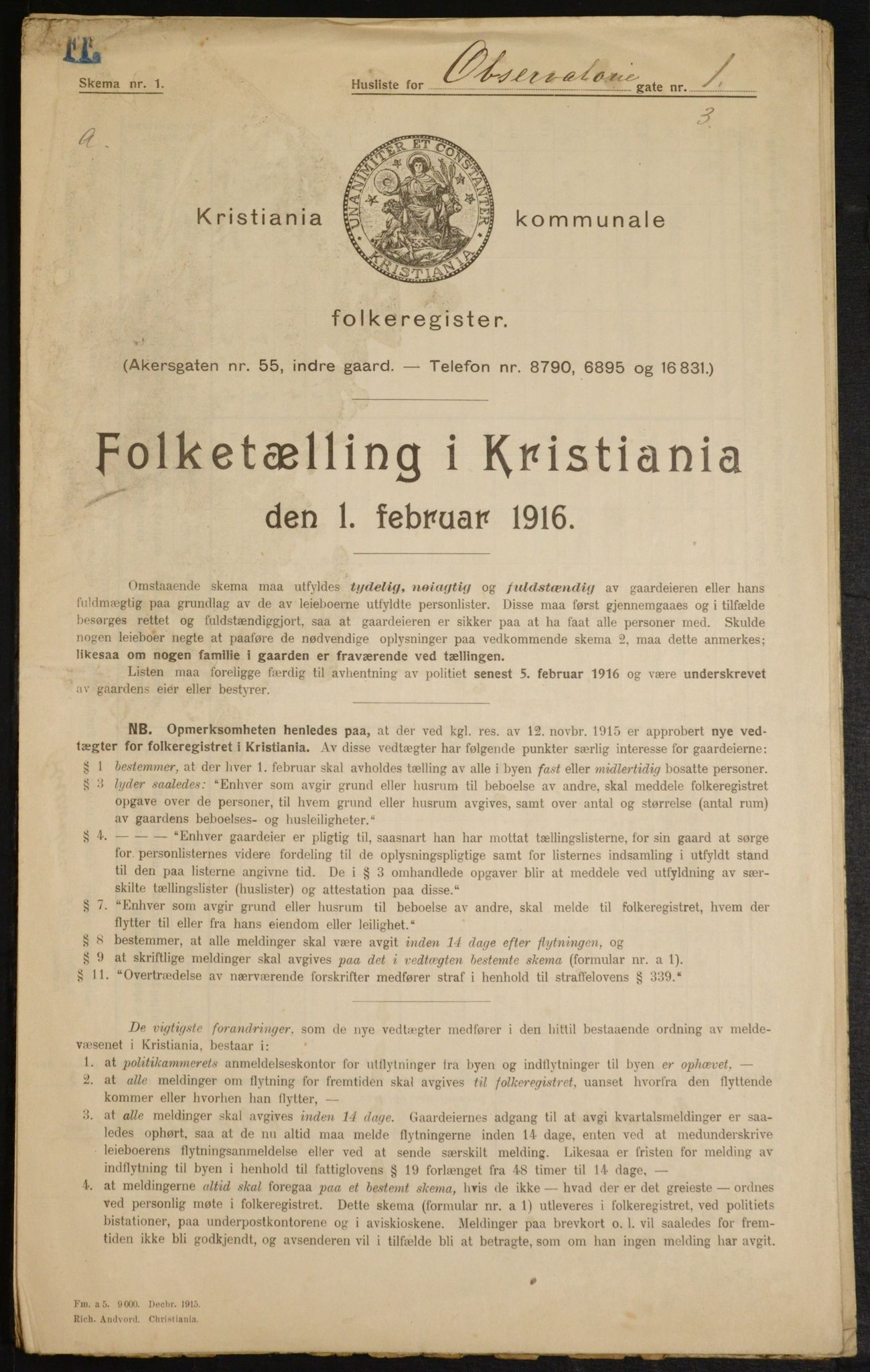 OBA, Municipal Census 1916 for Kristiania, 1916, p. 75911