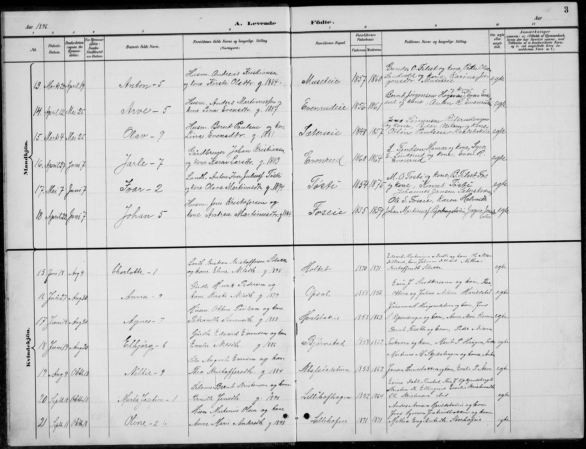 Romedal prestekontor, AV/SAH-PREST-004/L/L0013: Parish register (copy) no. 13, 1896-1937, p. 3