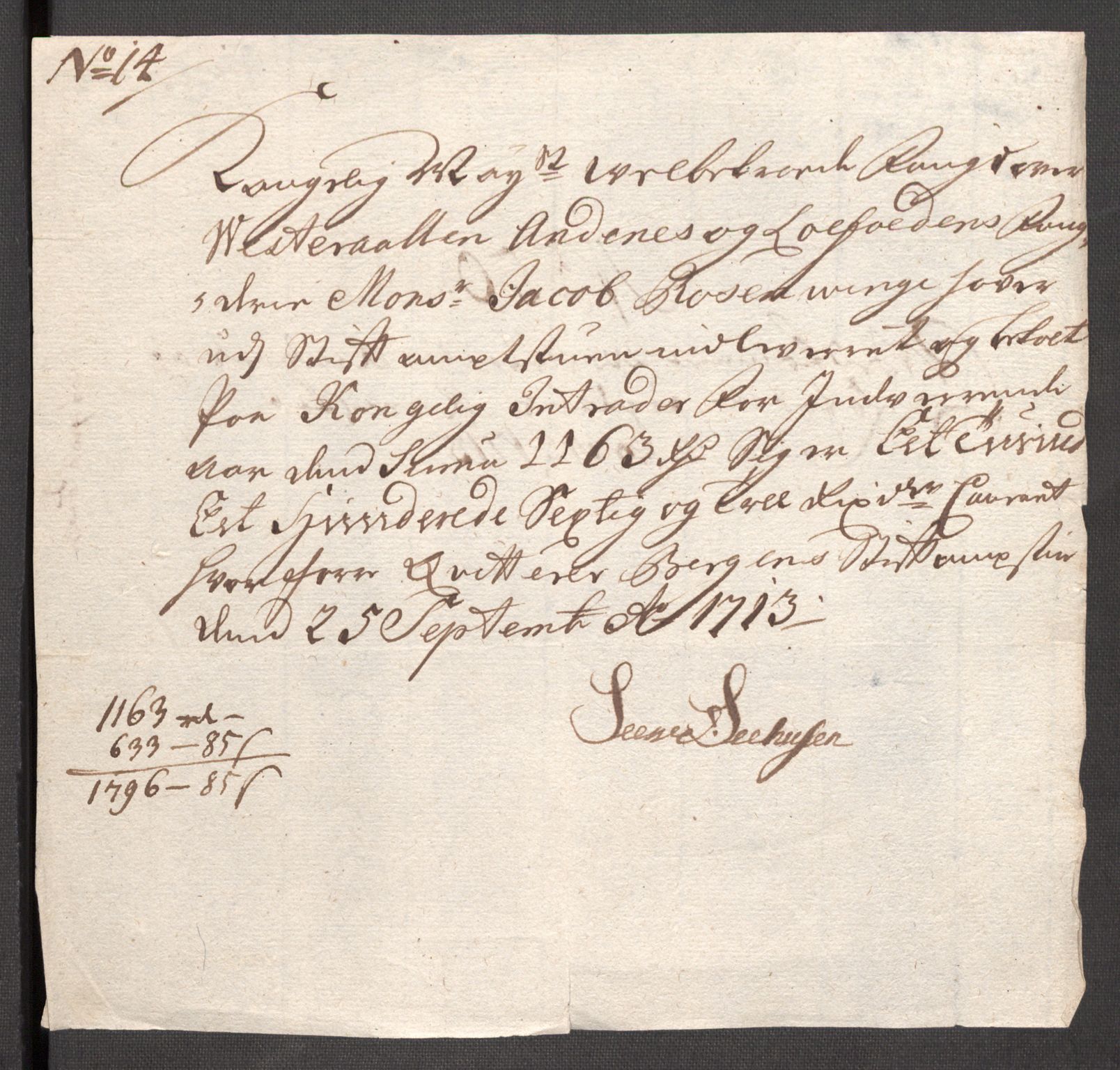 Rentekammeret inntil 1814, Reviderte regnskaper, Fogderegnskap, AV/RA-EA-4092/R67/L4679: Fogderegnskap Vesterålen, Andenes og Lofoten, 1711-1713, p. 300