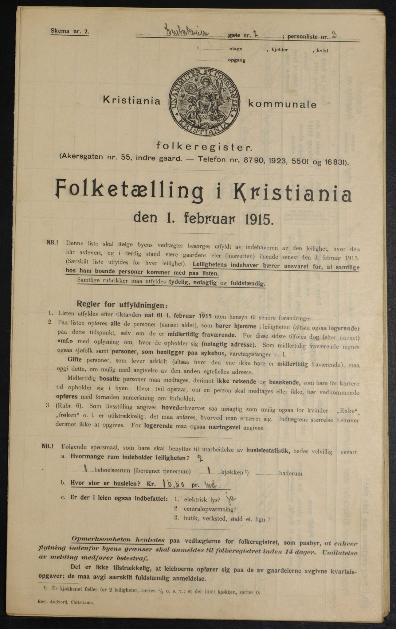 OBA, Municipal Census 1915 for Kristiania, 1915, p. 20580