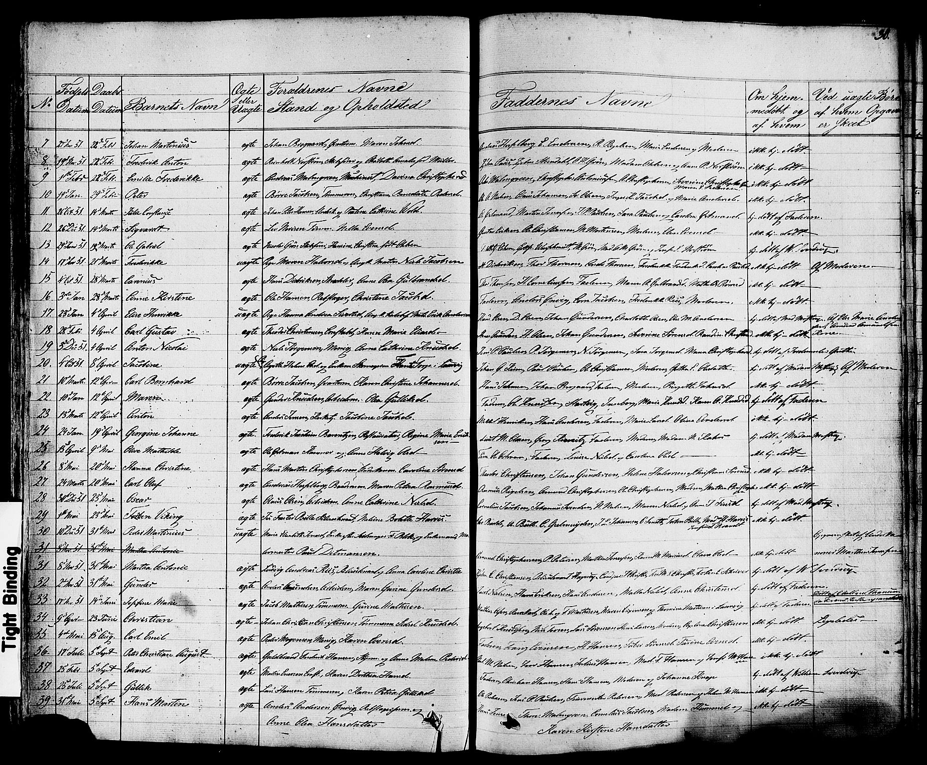 Stavern kirkebøker, AV/SAKO-A-318/F/Fa/L0007: Parish register (official) no. 7, 1840-1877, p. 30