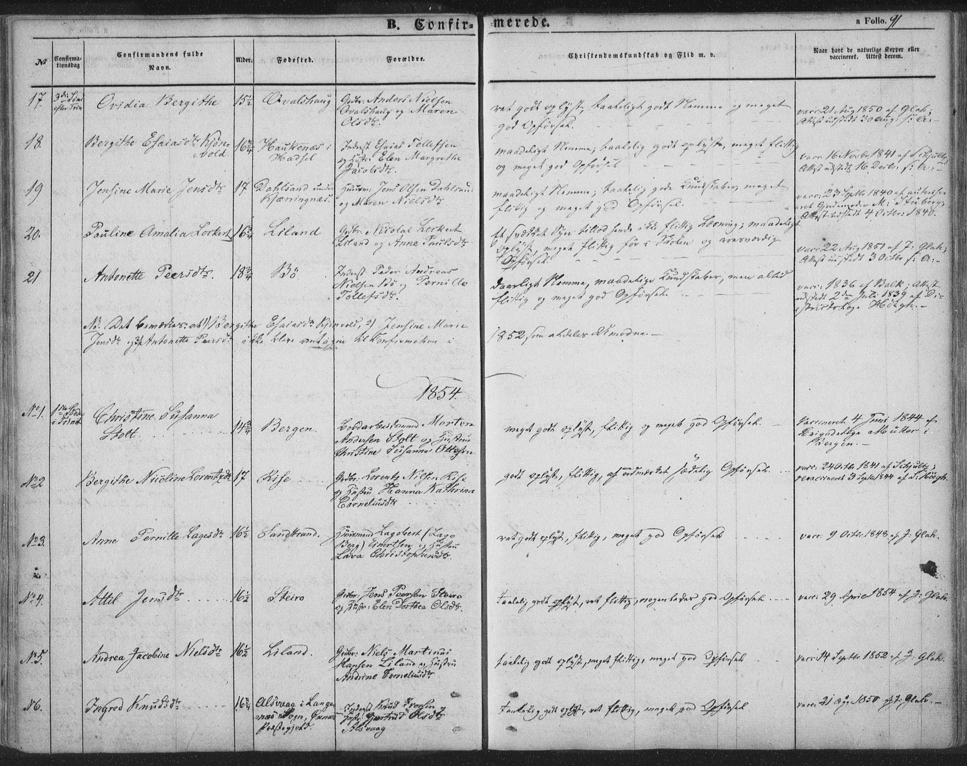 Ministerialprotokoller, klokkerbøker og fødselsregistre - Nordland, AV/SAT-A-1459/895/L1369: Parish register (official) no. 895A04, 1852-1872, p. 91