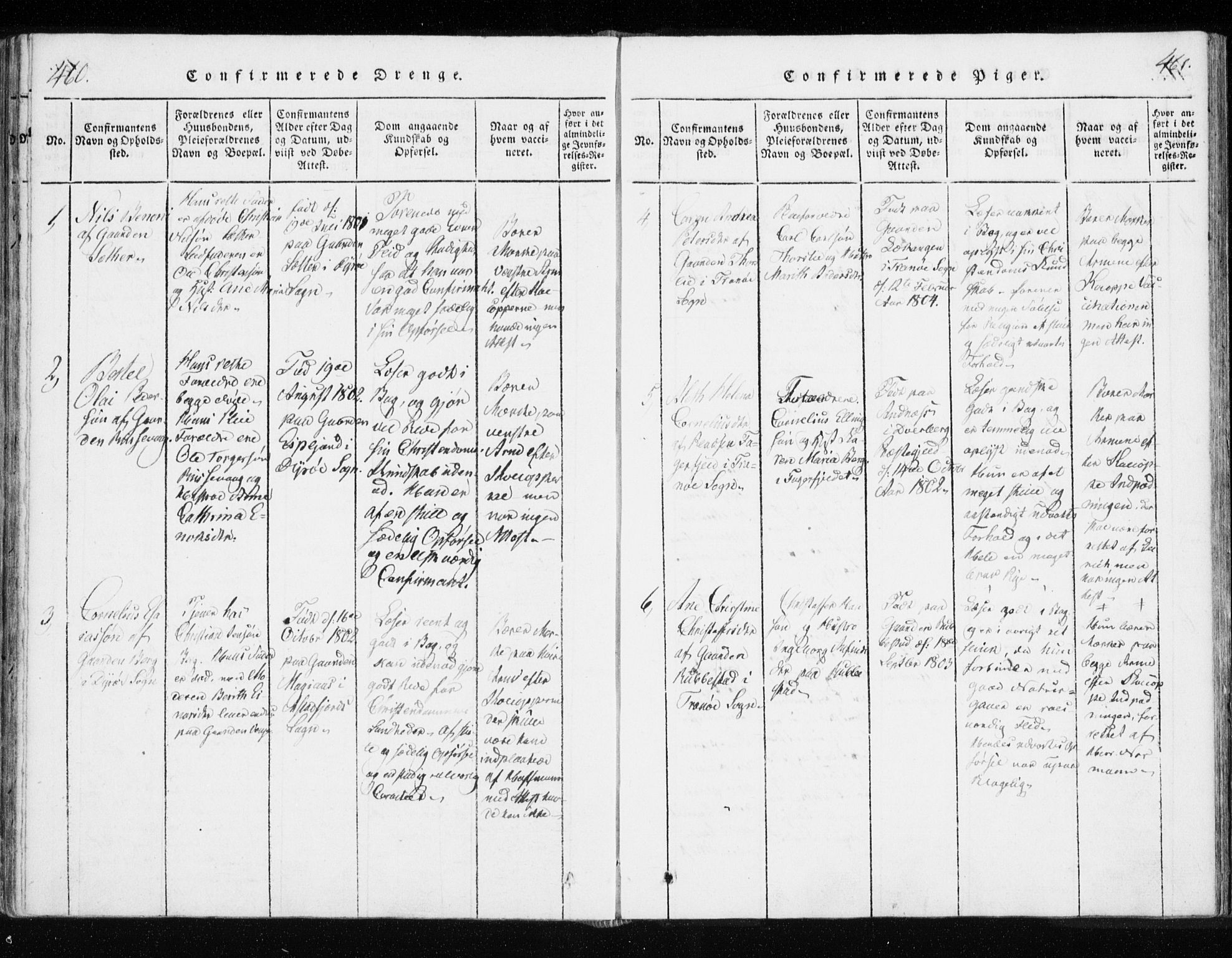 Tranøy sokneprestkontor, SATØ/S-1313/I/Ia/Iaa/L0004kirke: Parish register (official) no. 4, 1820-1829, p. 460-461