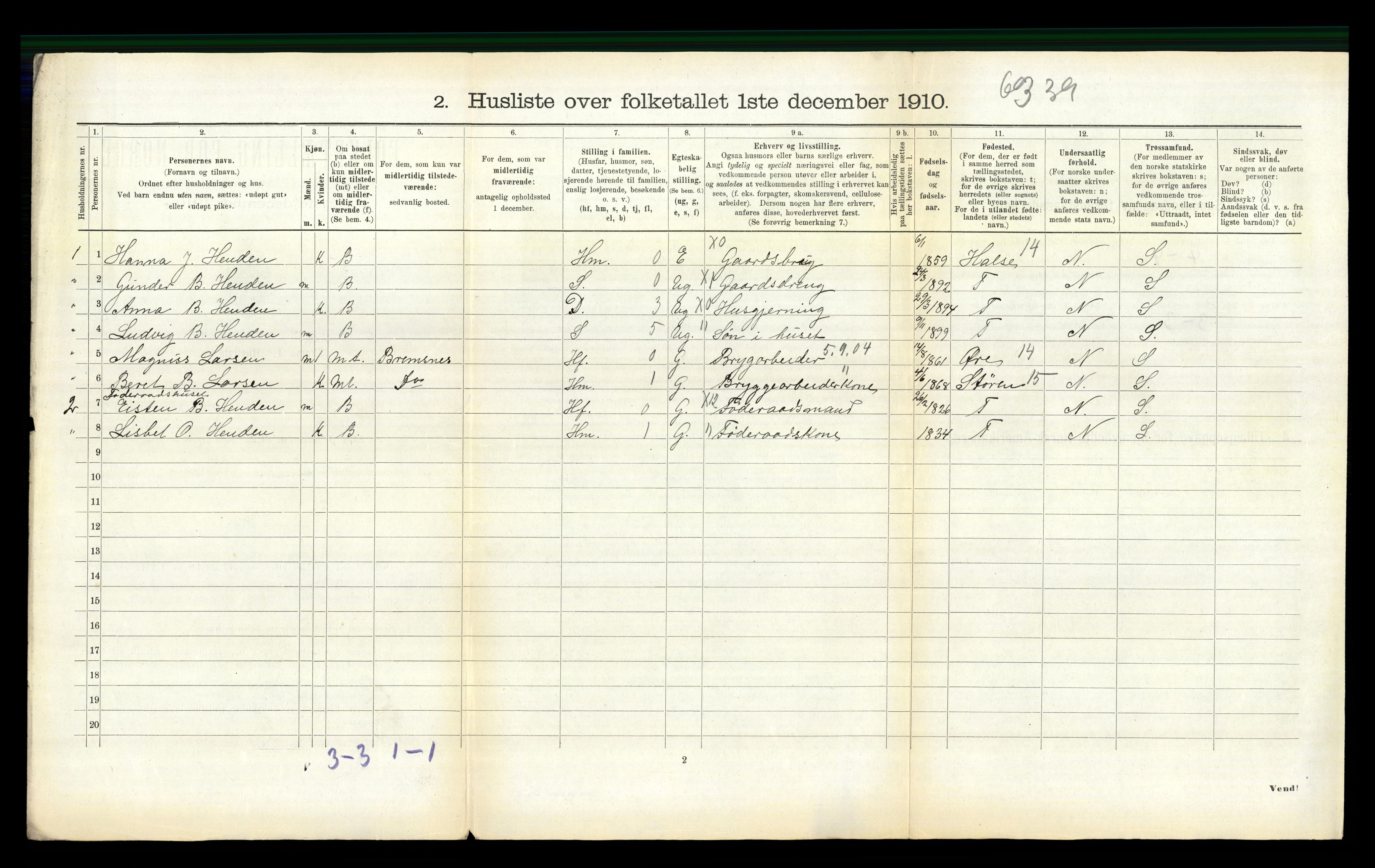 RA, 1910 census for Valsøyfjord, 1910, p. 218