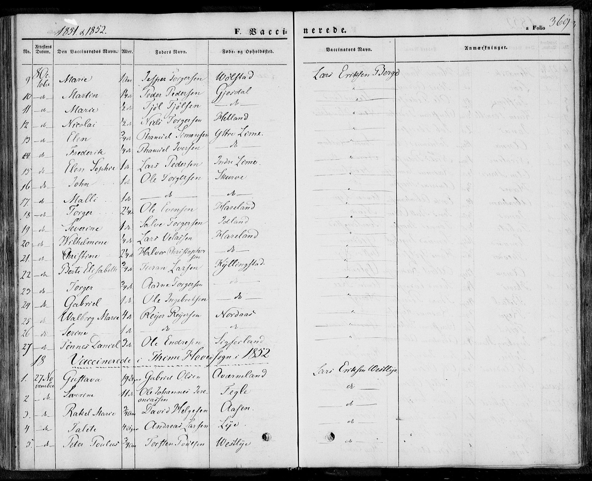 Lye sokneprestkontor, SAST/A-101794/001/30BA/L0006: Parish register (official) no. A 5.2, 1842-1855, p. 369