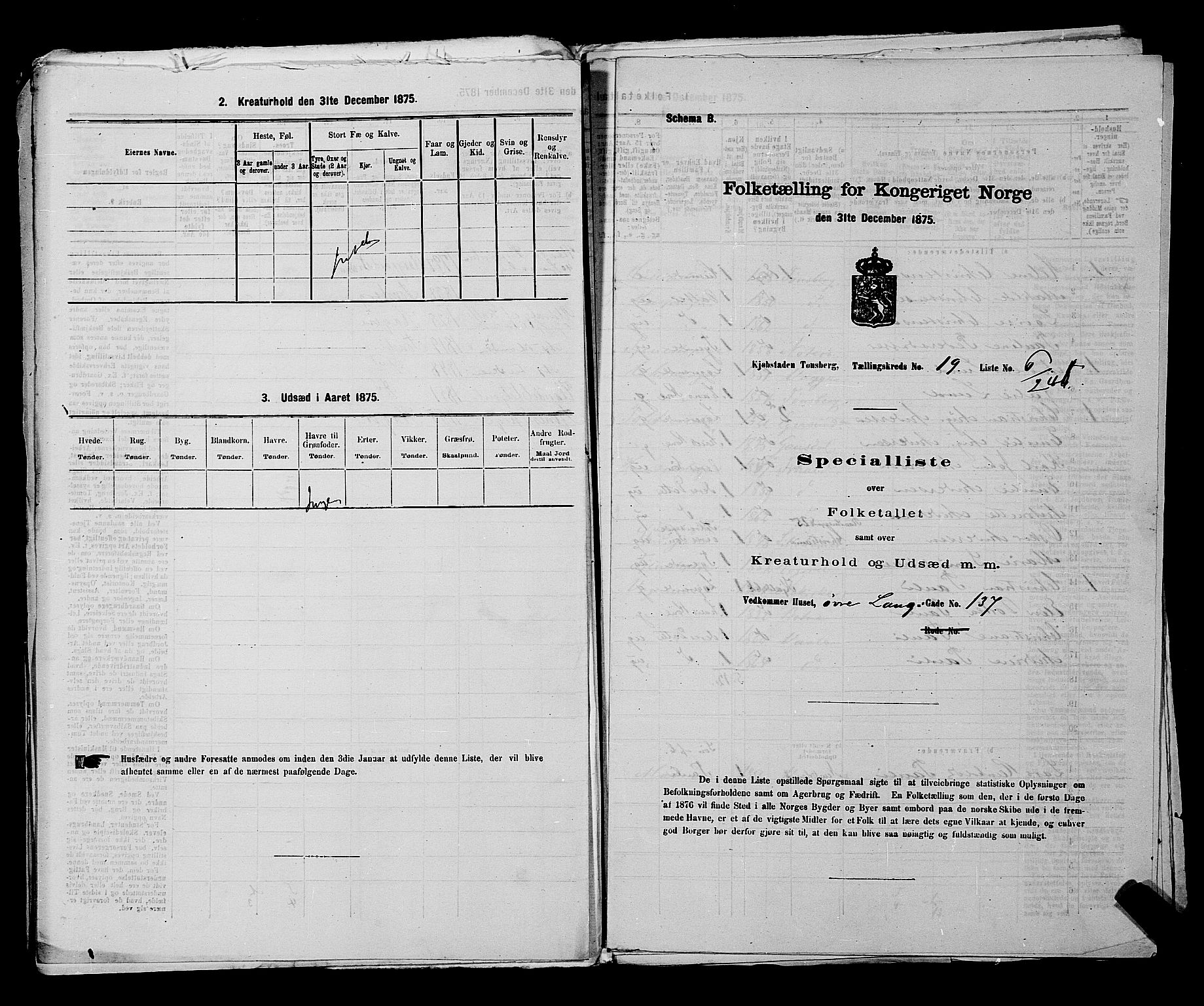 SAKO, 1875 census for 0705P Tønsberg, 1875, p. 605