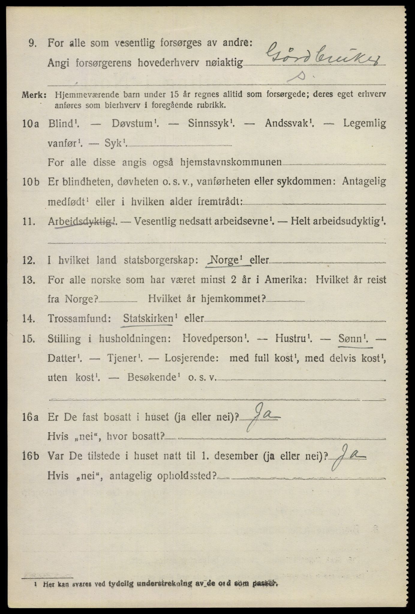 SAO, 1920 census for Spydeberg, 1920, p. 3440