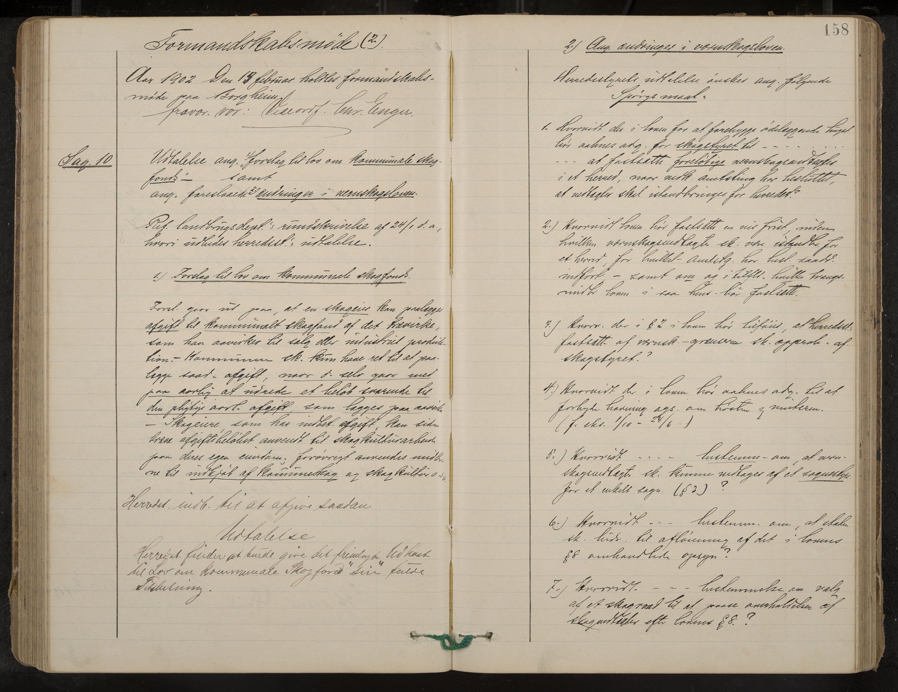 Nøtterøy formannskap og sentraladministrasjon, IKAK/0722021-1/A/Aa/L0005: Møtebok med register, 1896-1905, p. 158