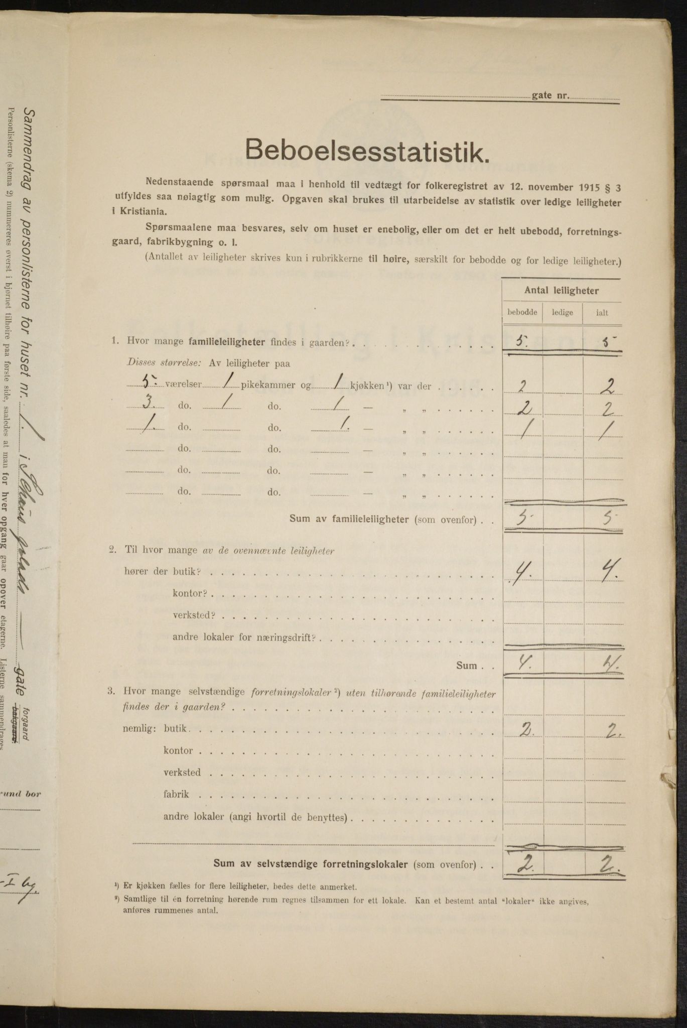 OBA, Municipal Census 1916 for Kristiania, 1916, p. 92445